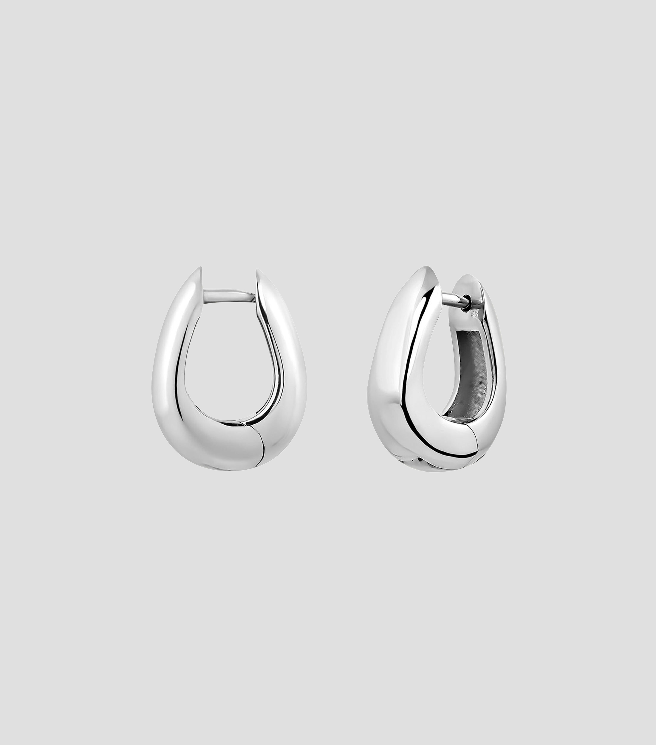Aretes de óvalo grueso en plata .925 Mujer