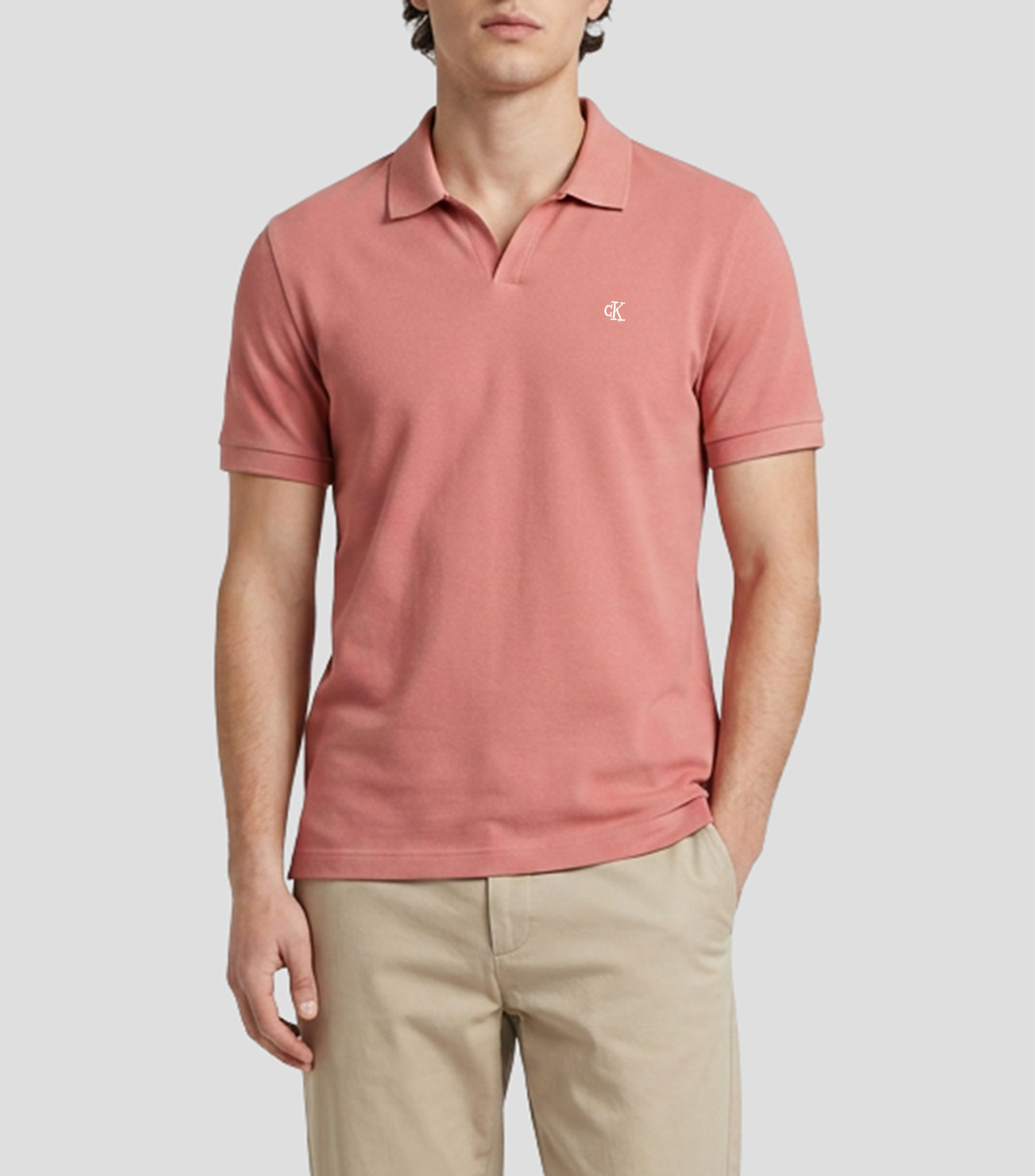 Playera tipo polo manga corta lisa Hombre