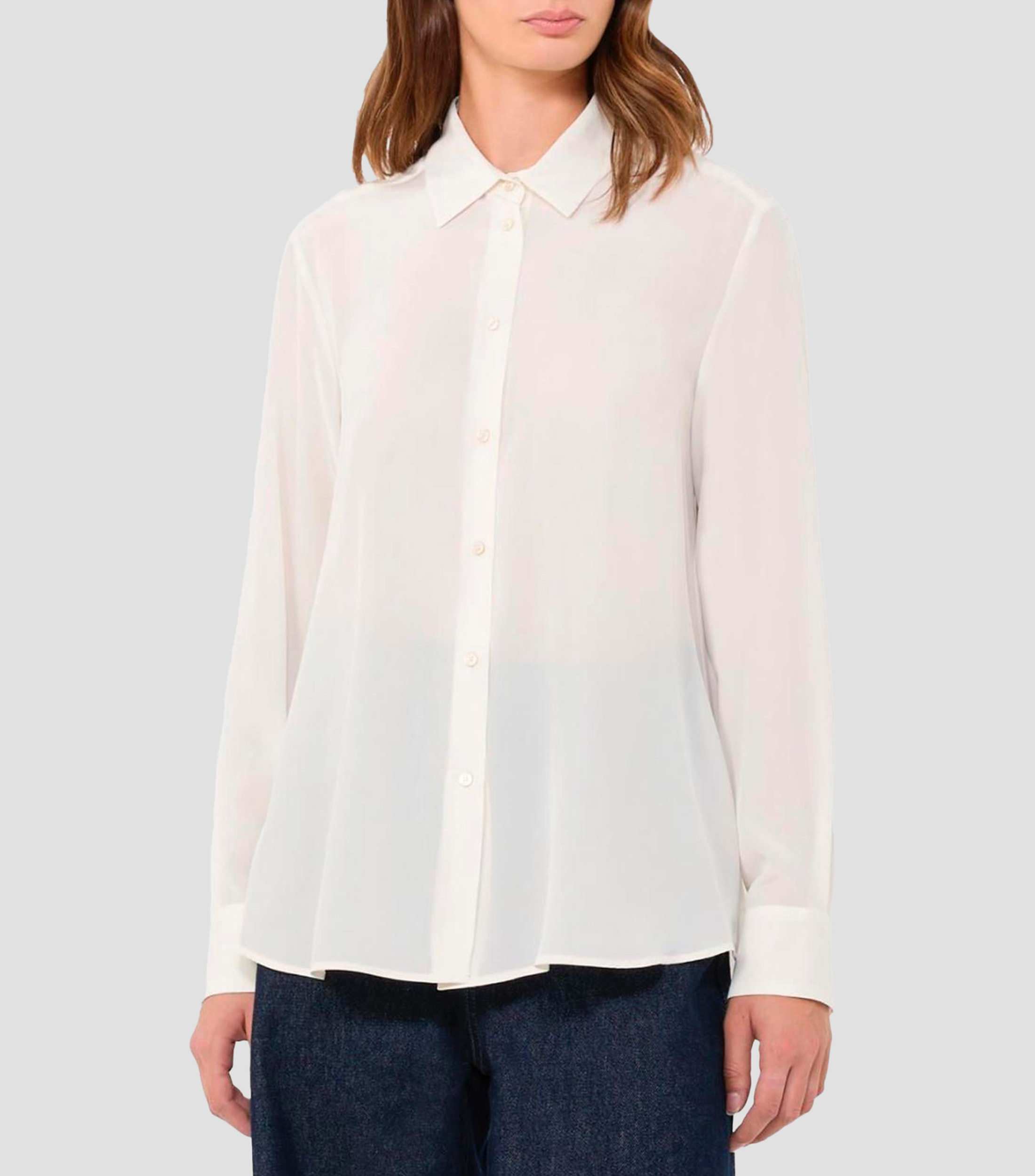 Camisa lisa manga larga Mujer