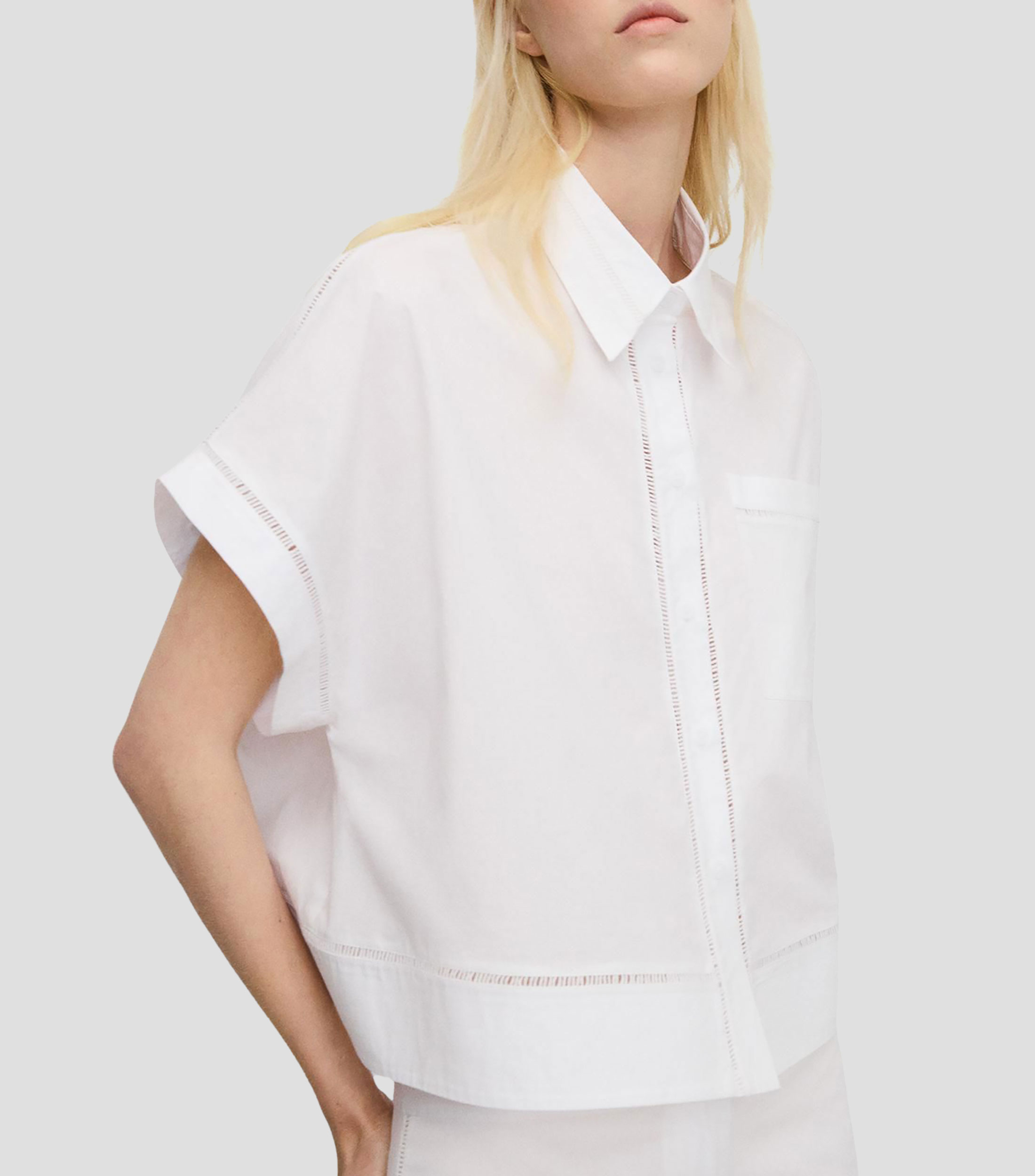 Camisa liso manga corta Mujer