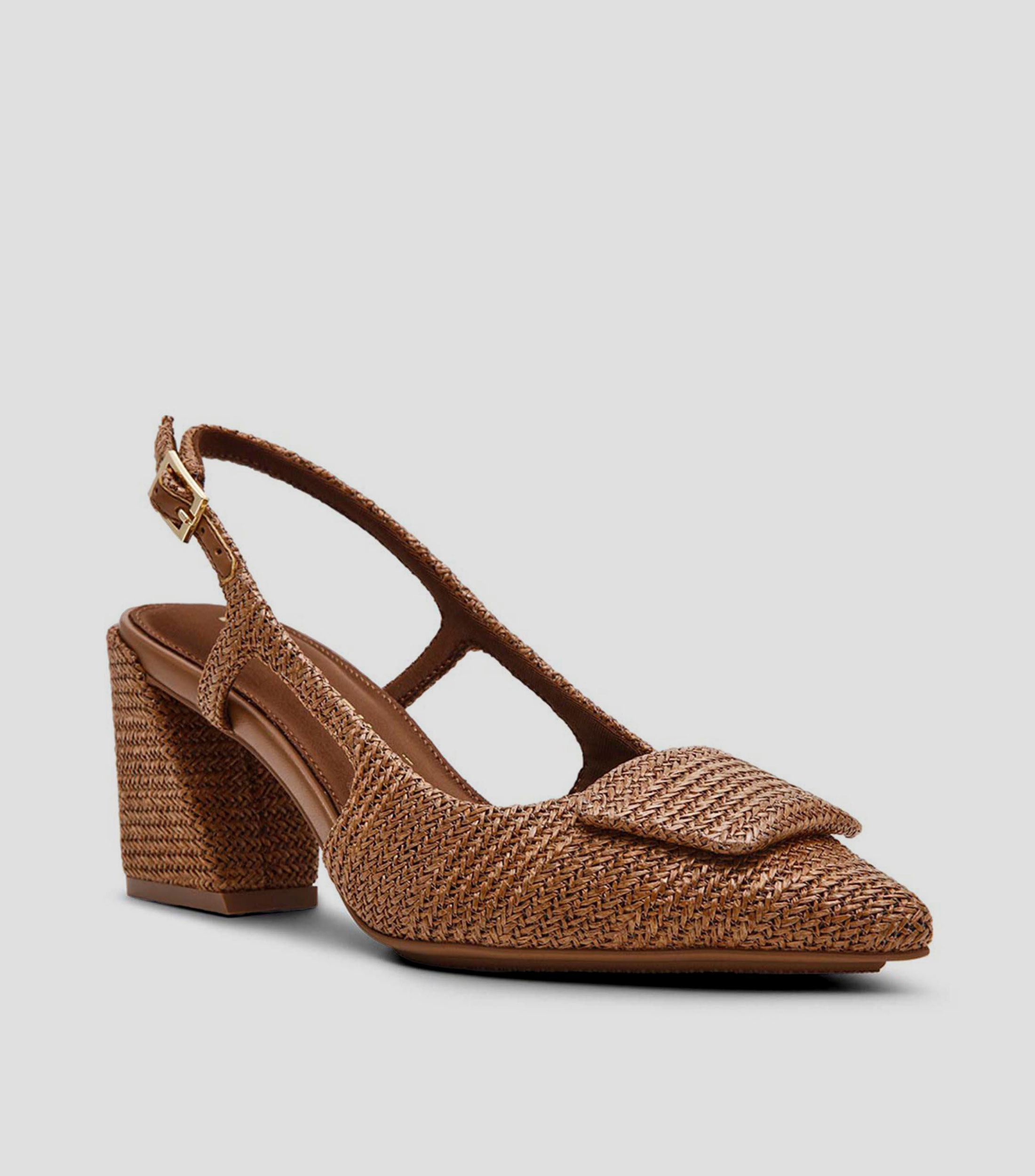 Zapatillas con tacón bajo cuadrado Mujer