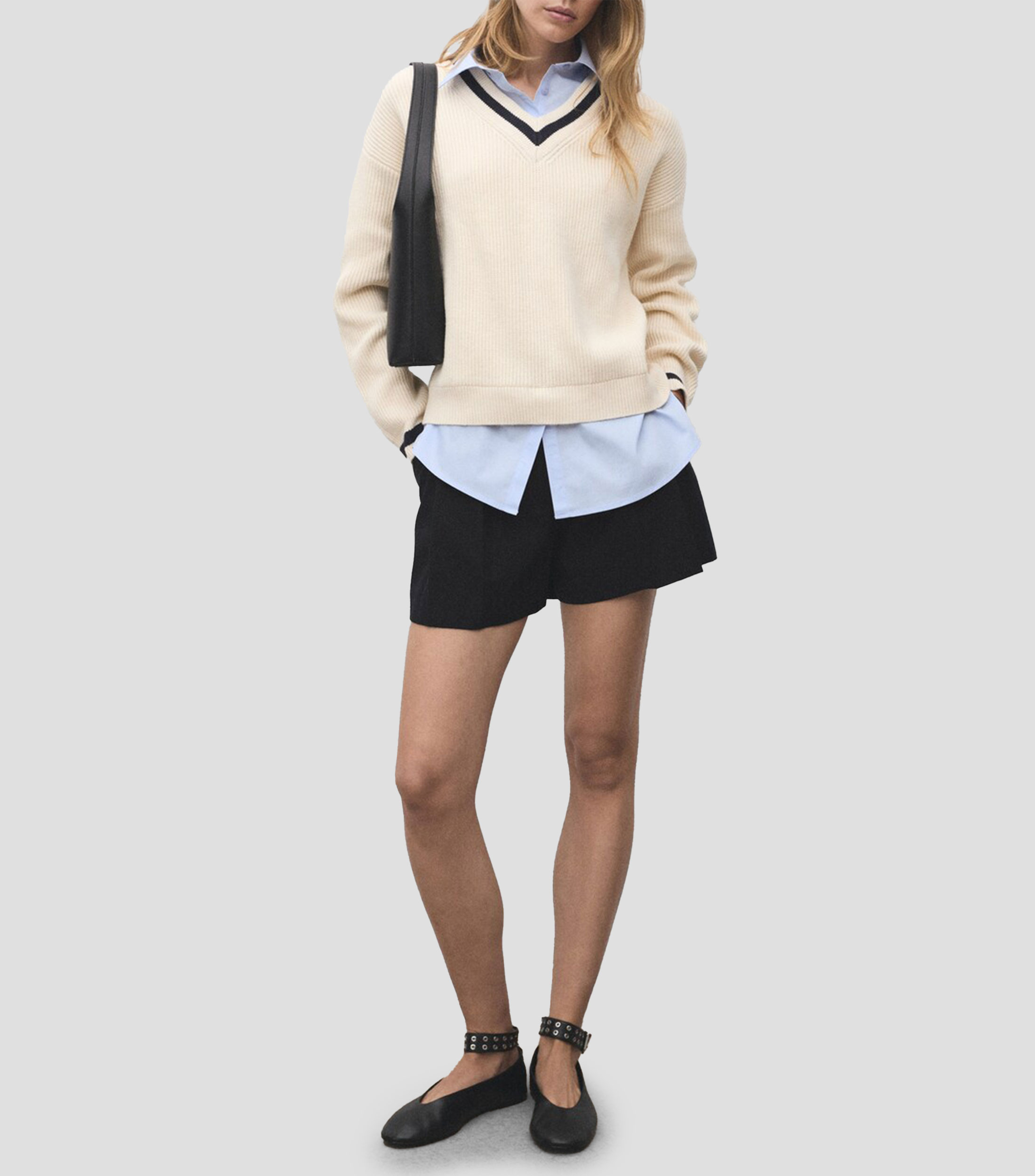 Suéter cuello camisero Mujer