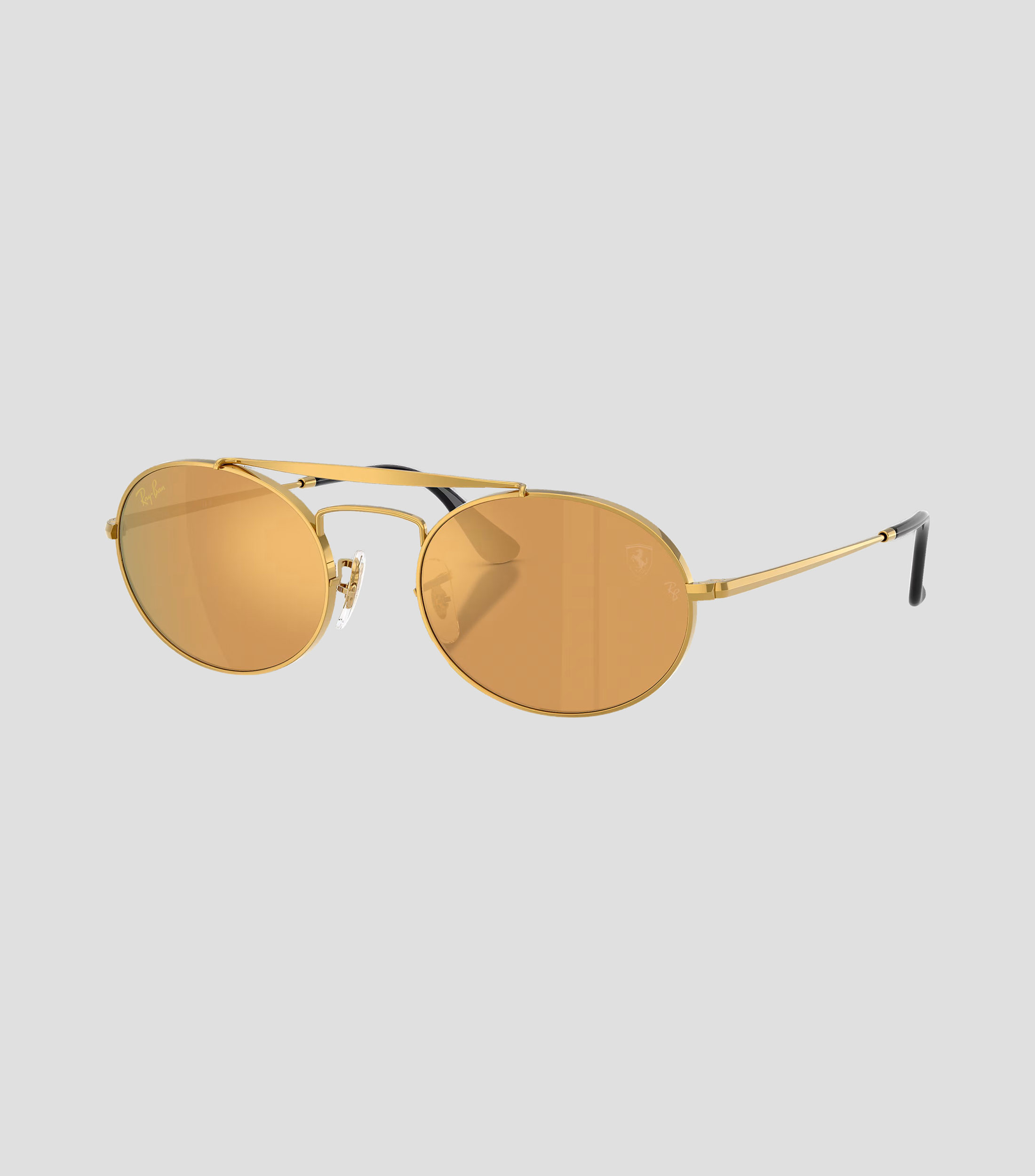 Lentes de sol ovalados dorado Unisex