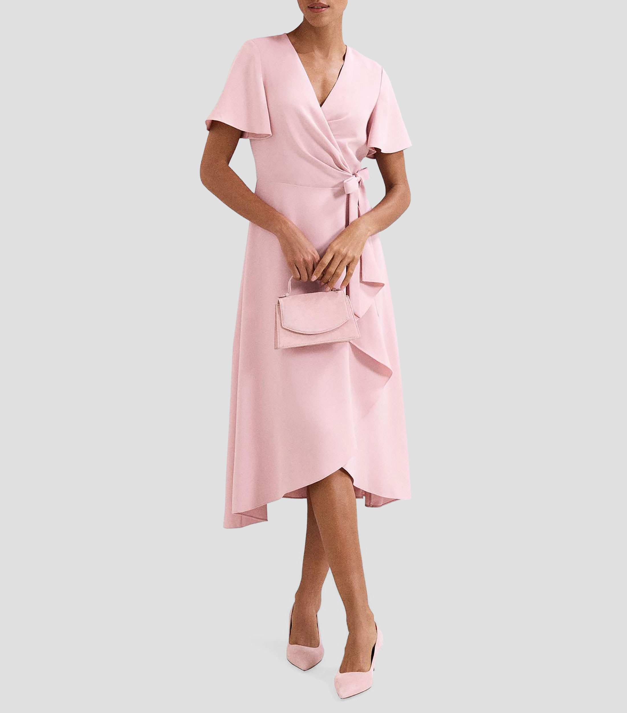 Vestido midi liso Mujer