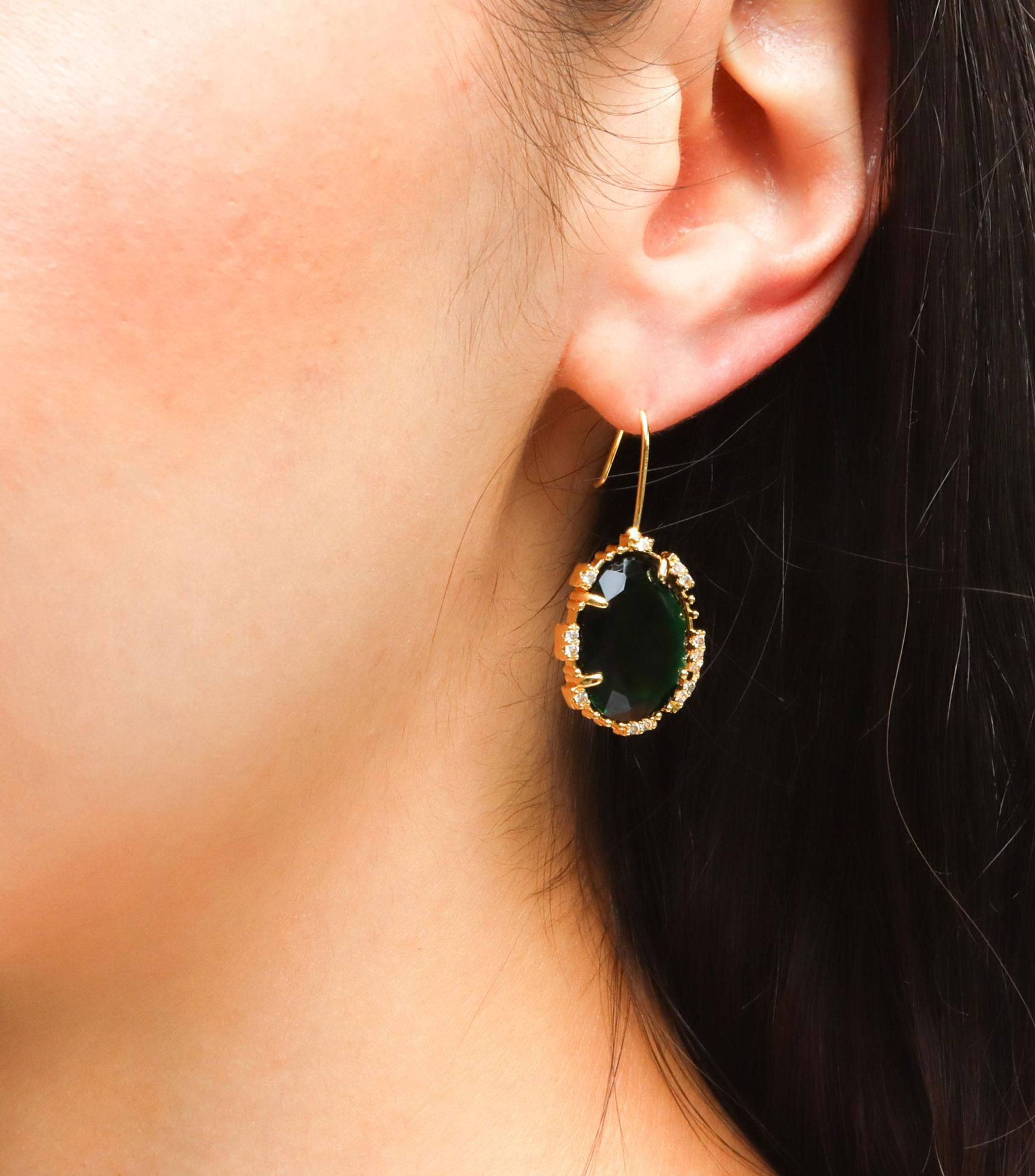 Aretes con cristales Mujer