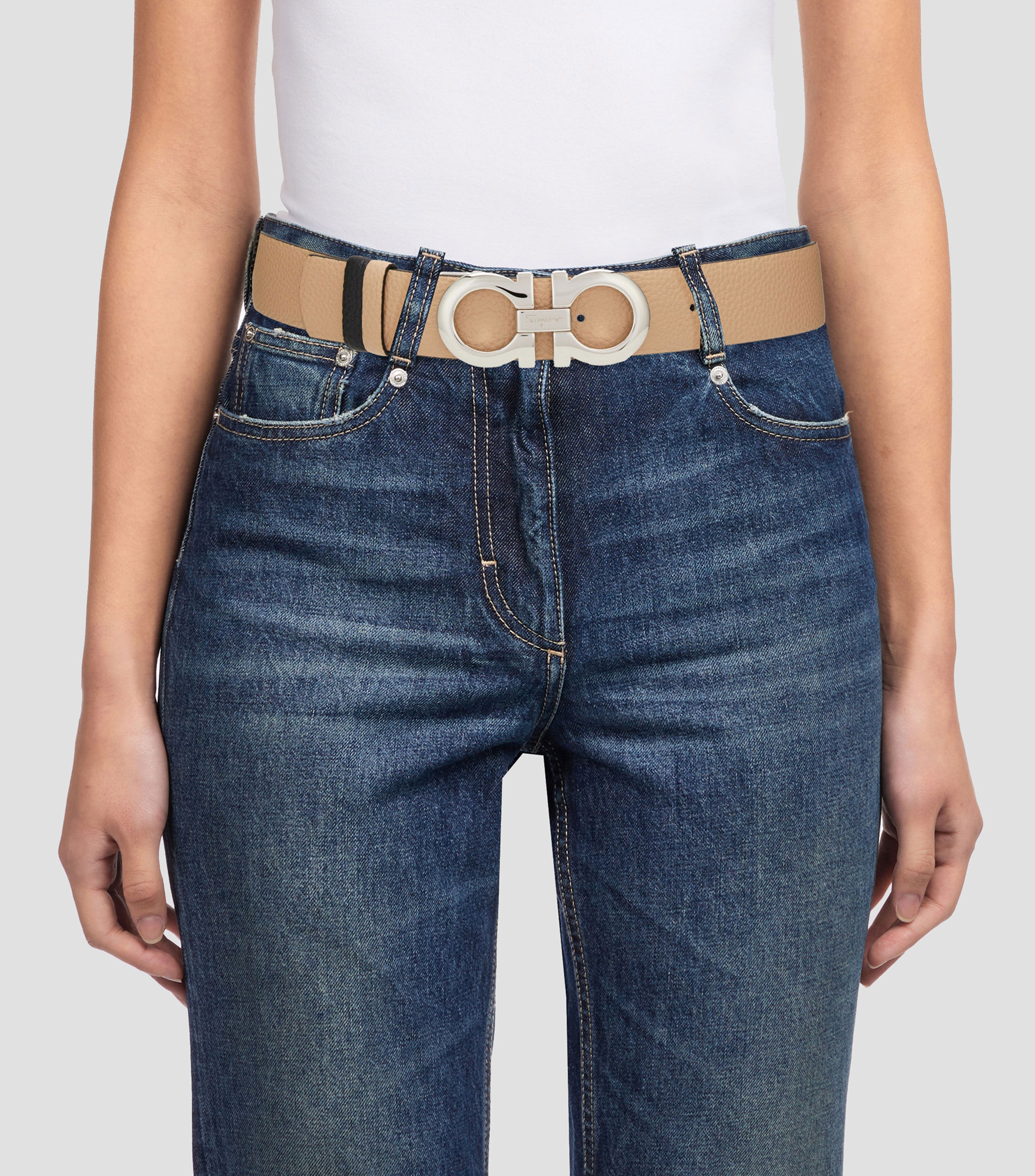 Cinturón Gancini Ajustable y Reversible Mujer