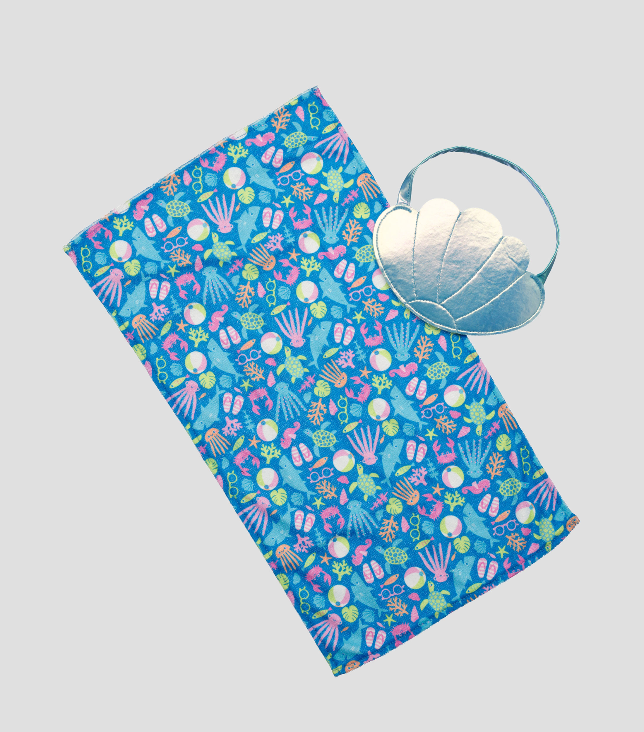 Set de bolso y toalla de playa para muñeco de peluche
