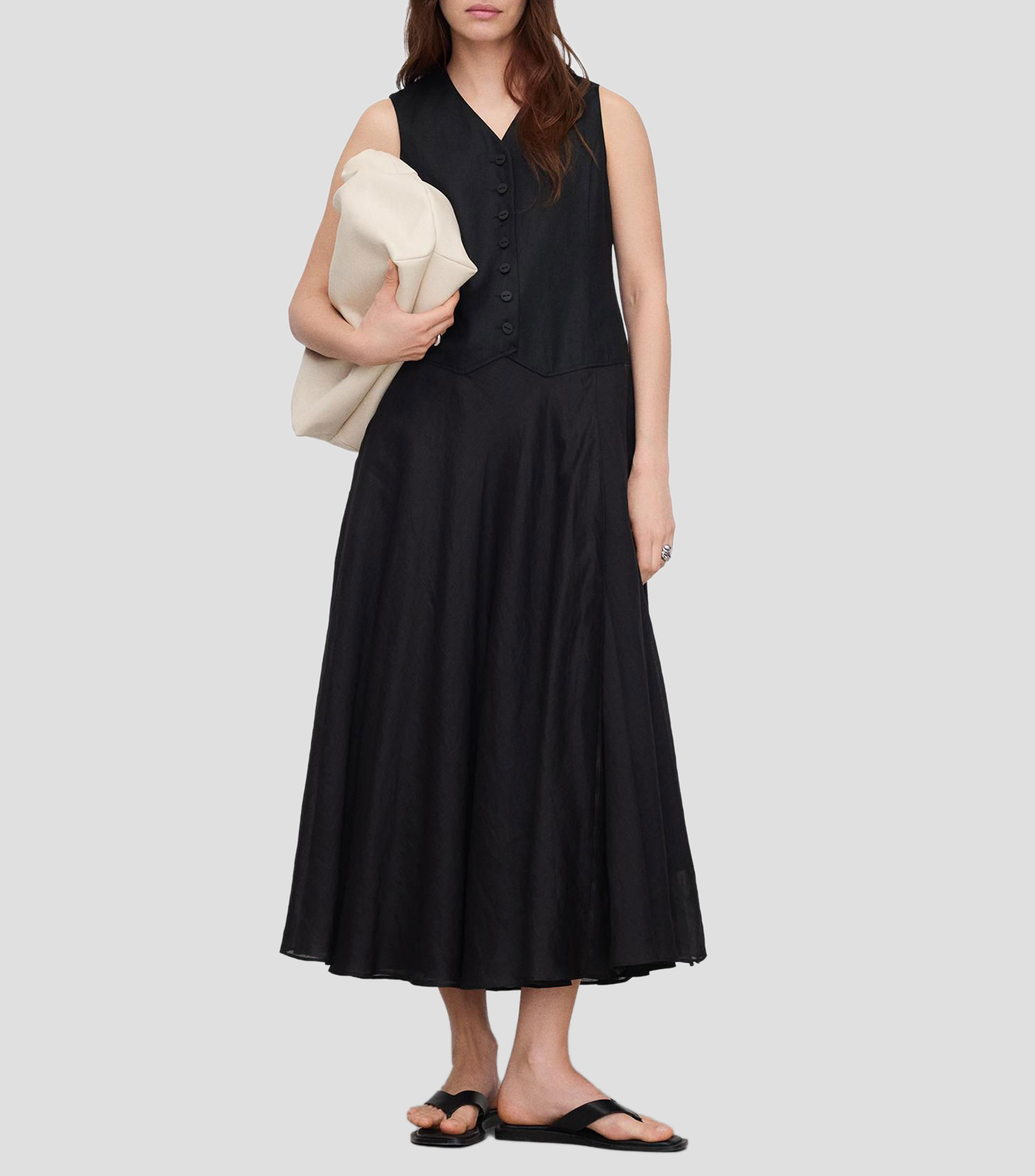 Vestido Casual midi liso Mujer