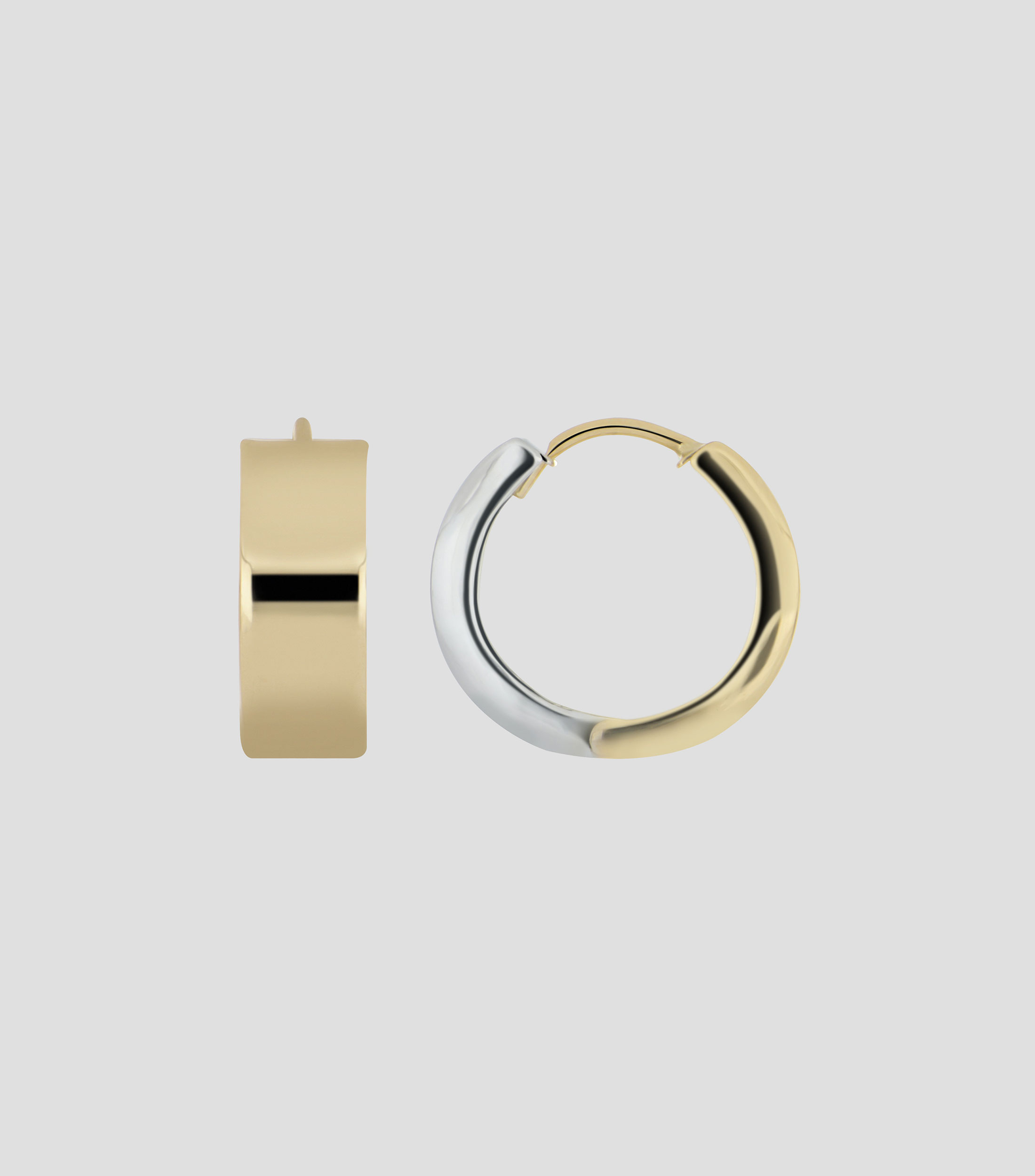 Aretes de oro combinado de 14 kilates circulo Mujer