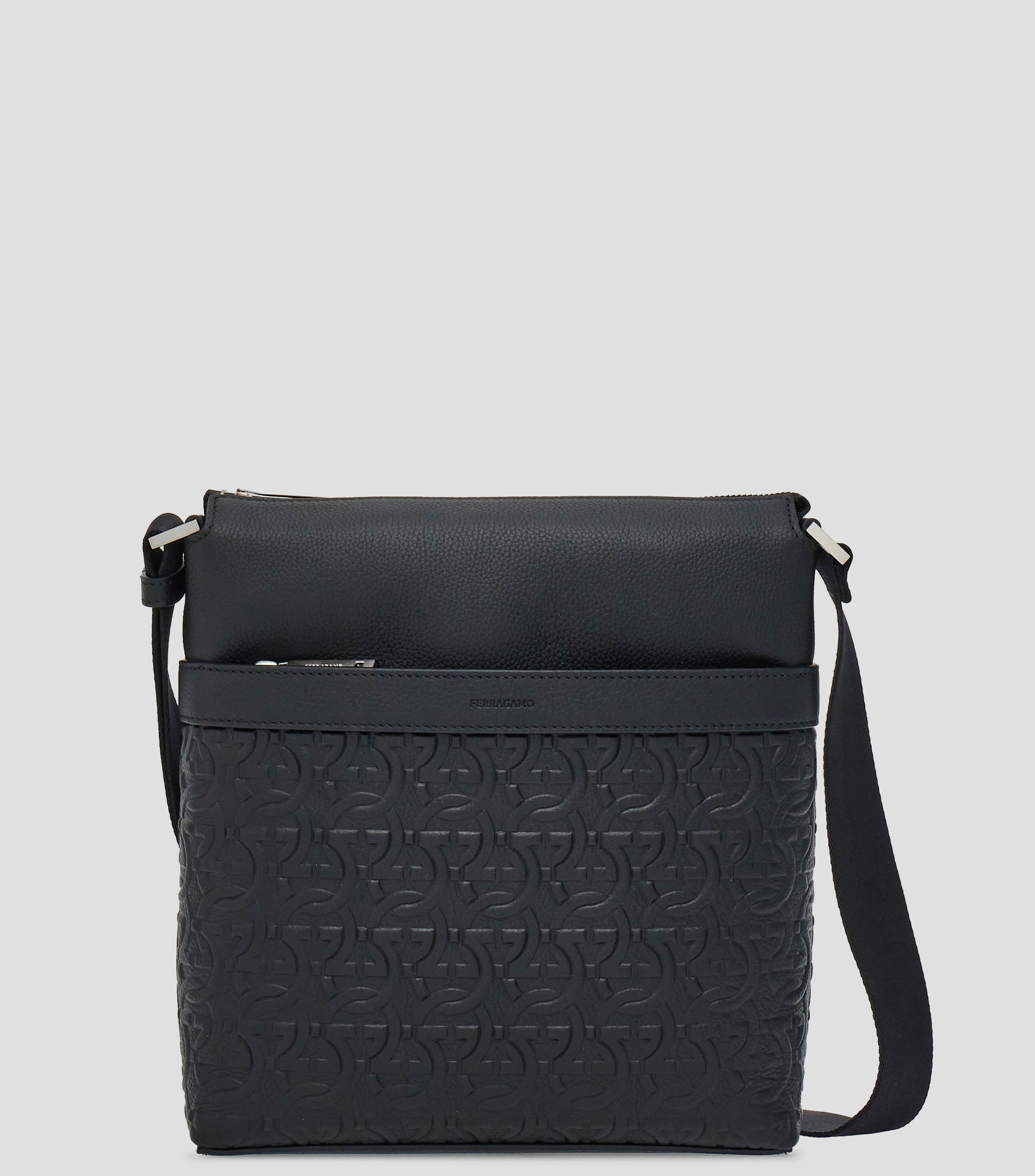 Bolso bandolera con gofrado Gancini Hombre