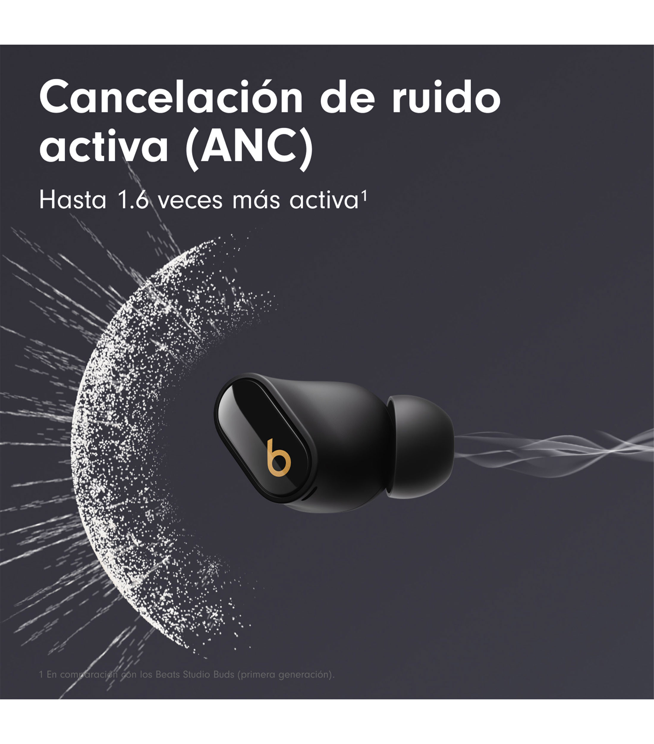 Audífonos Inalámbricos Bluetooth Beats Studio Buds + Negro, Oro
