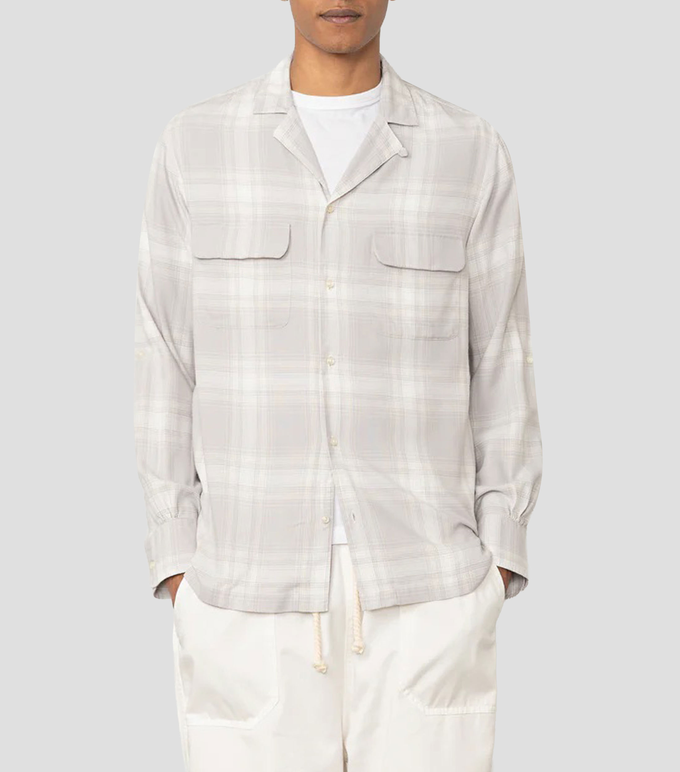Camisa a cuadros manga larga Hombre