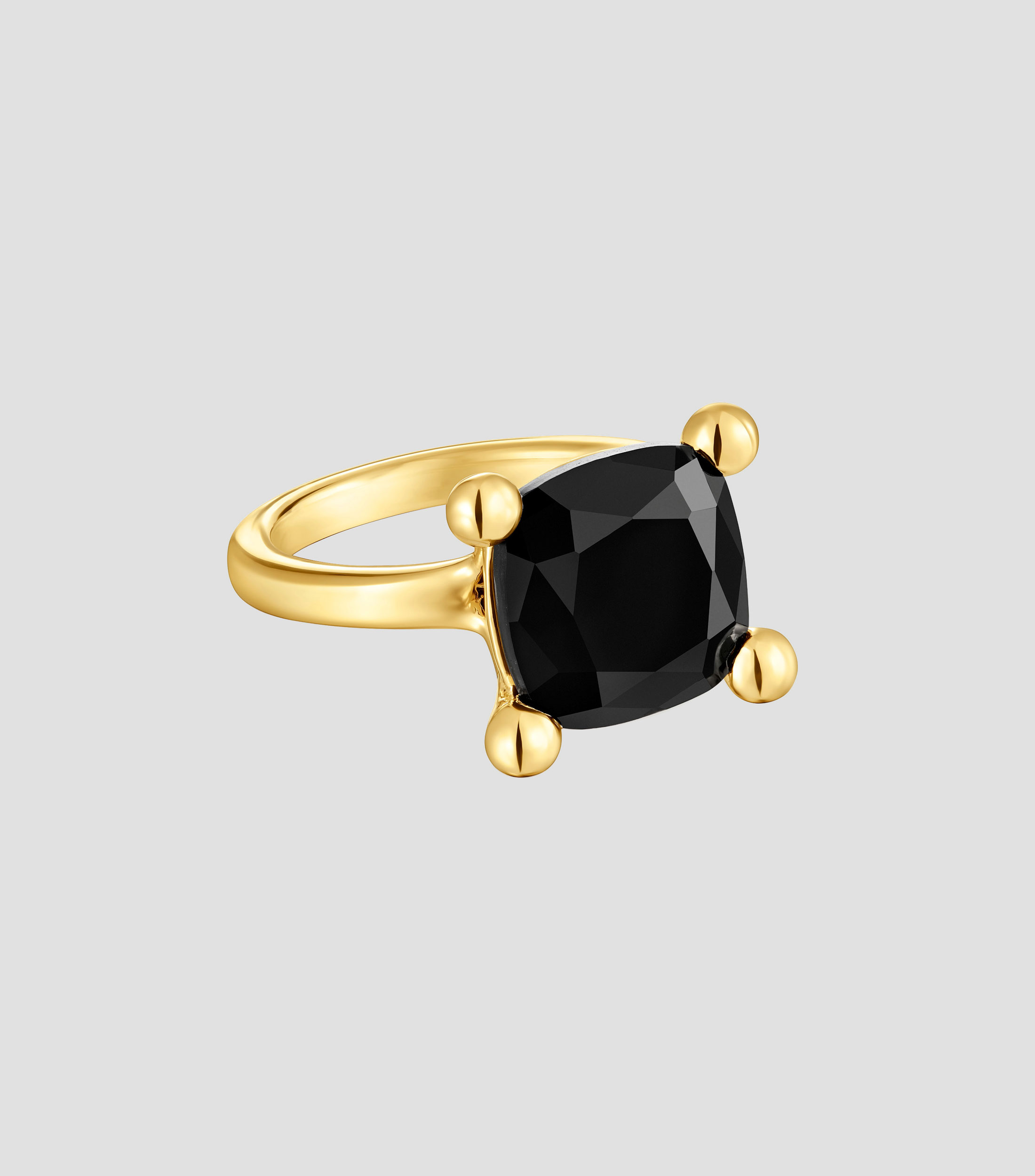 Anillo en plata con onix Mujer