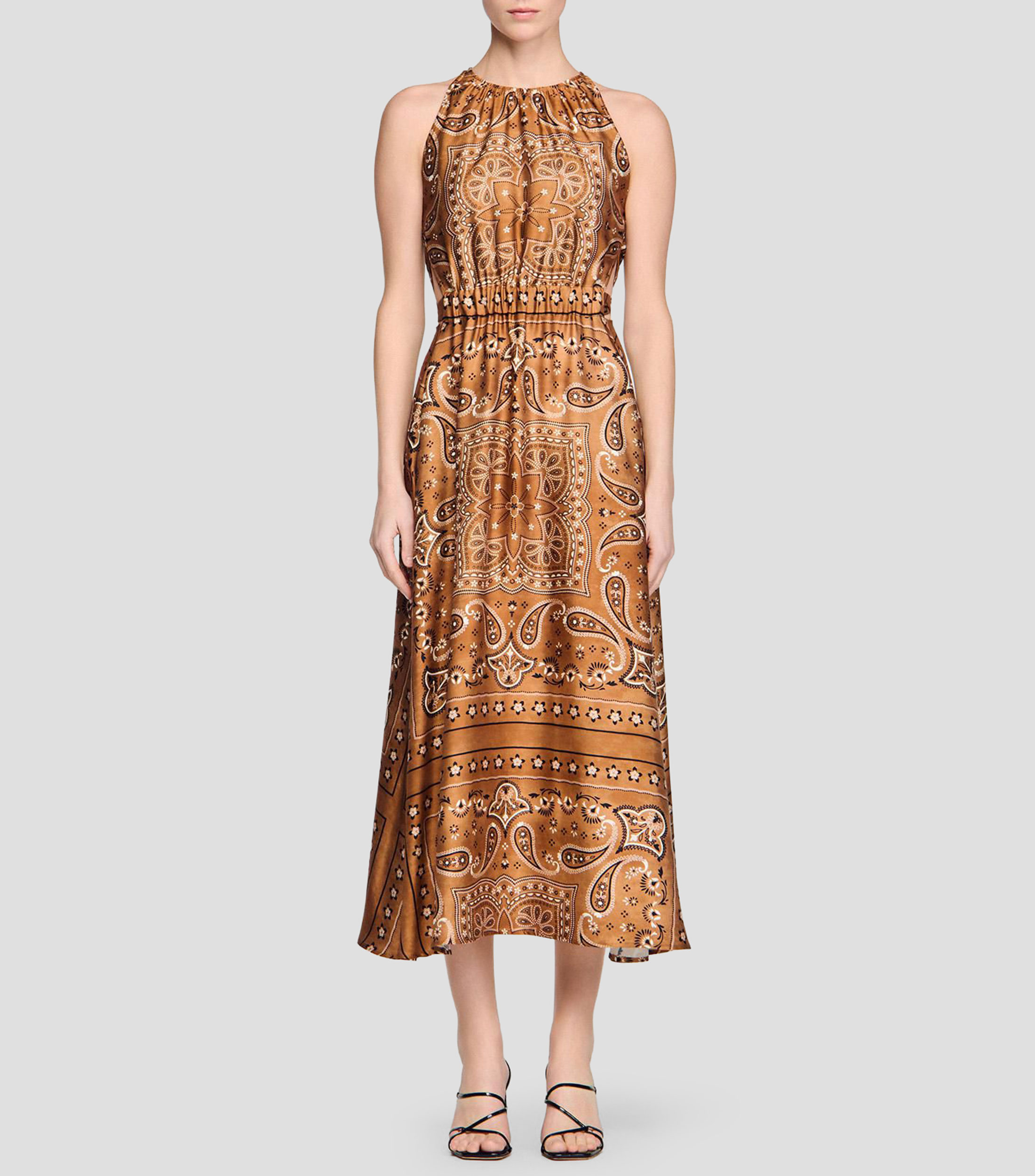 Vestido midi con estampado Mujer