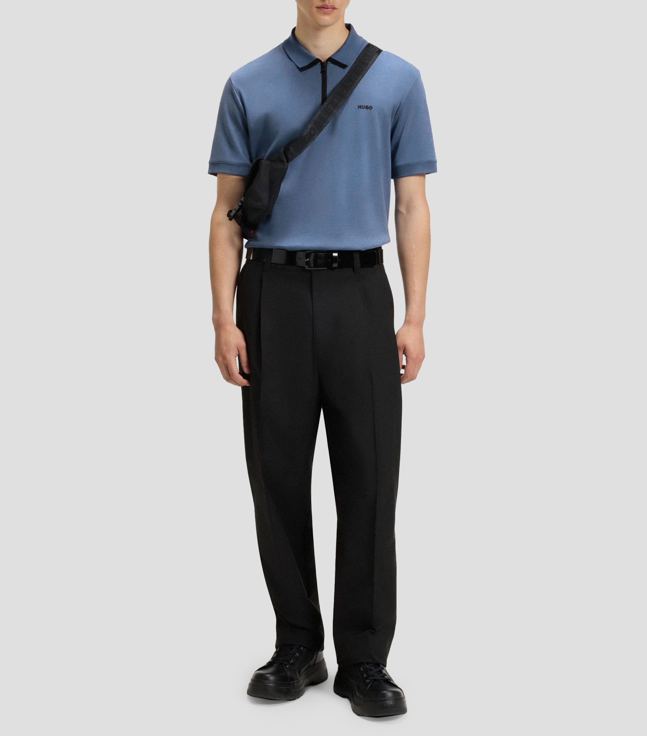 Playera tipo polo manga corta estampada Hombre