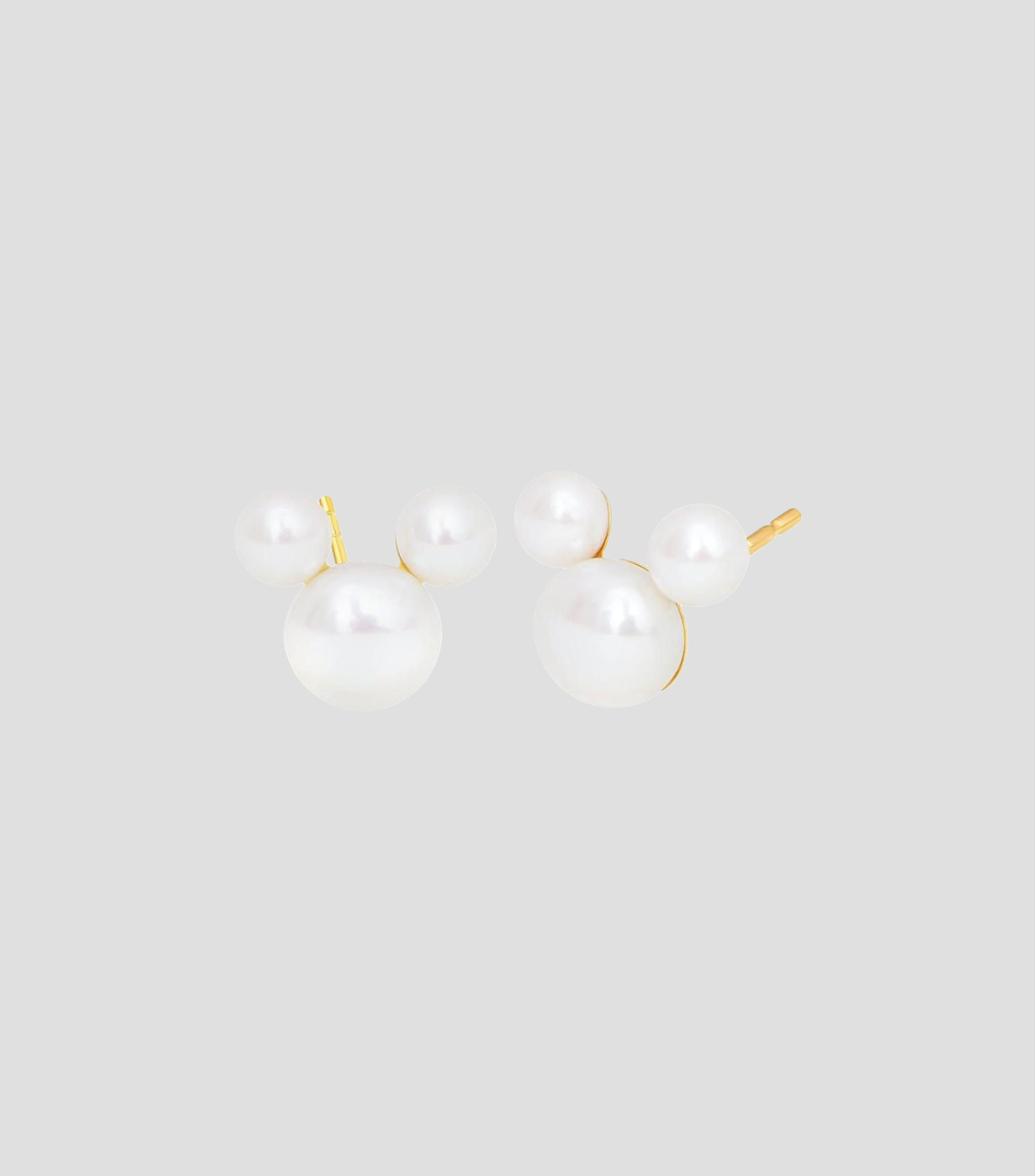 Aretes en Oro de 14 Kilates Mickey con perlas Niña