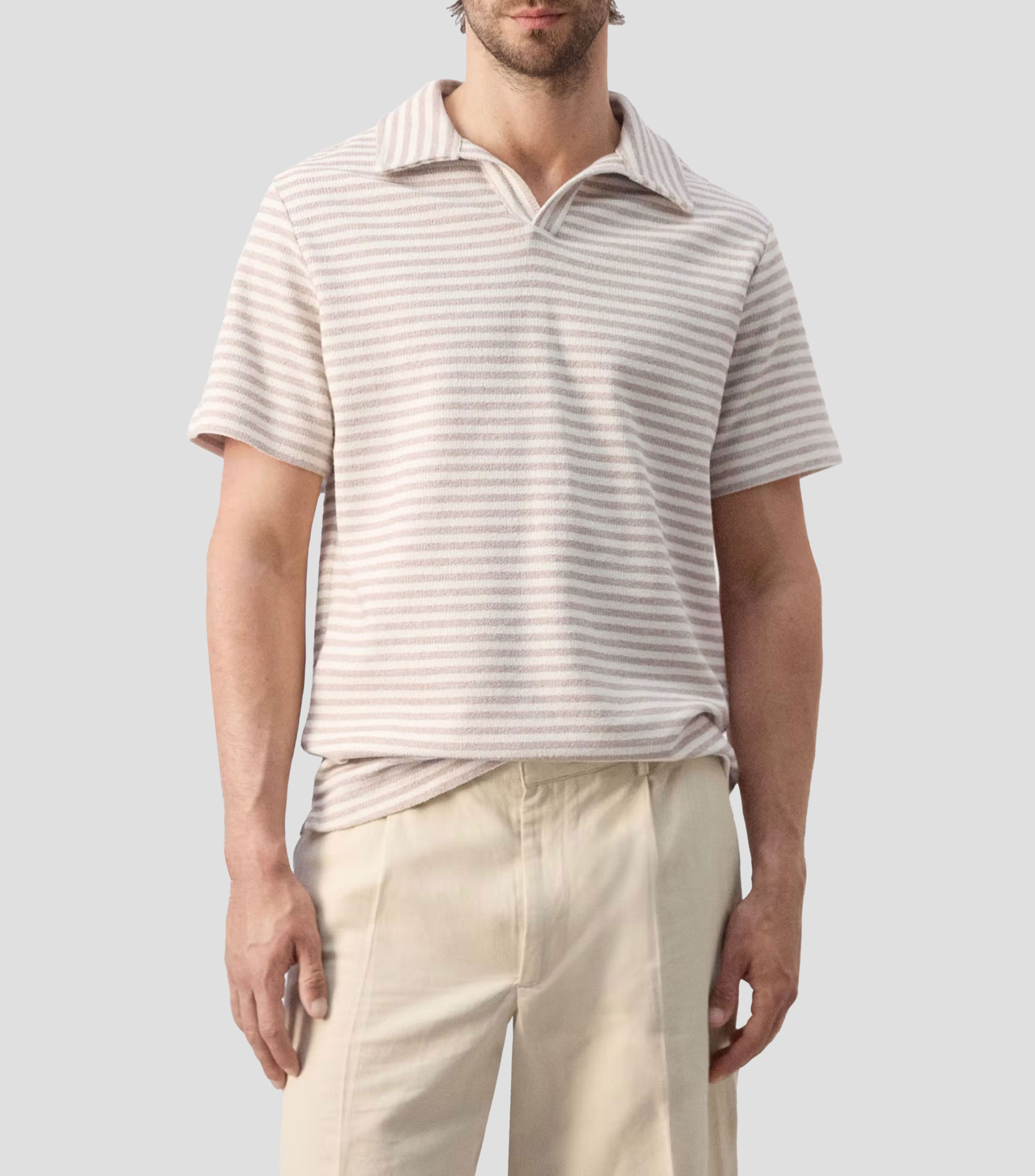 Playera tipo polo manga corta rayas Hombre