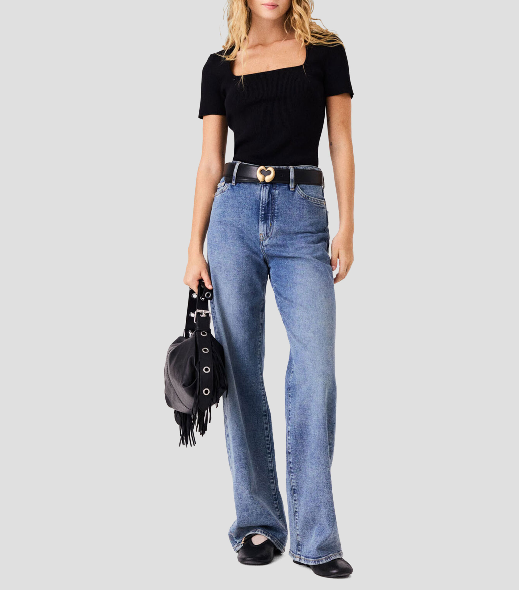 Suéter cuello cuadrado Mujer