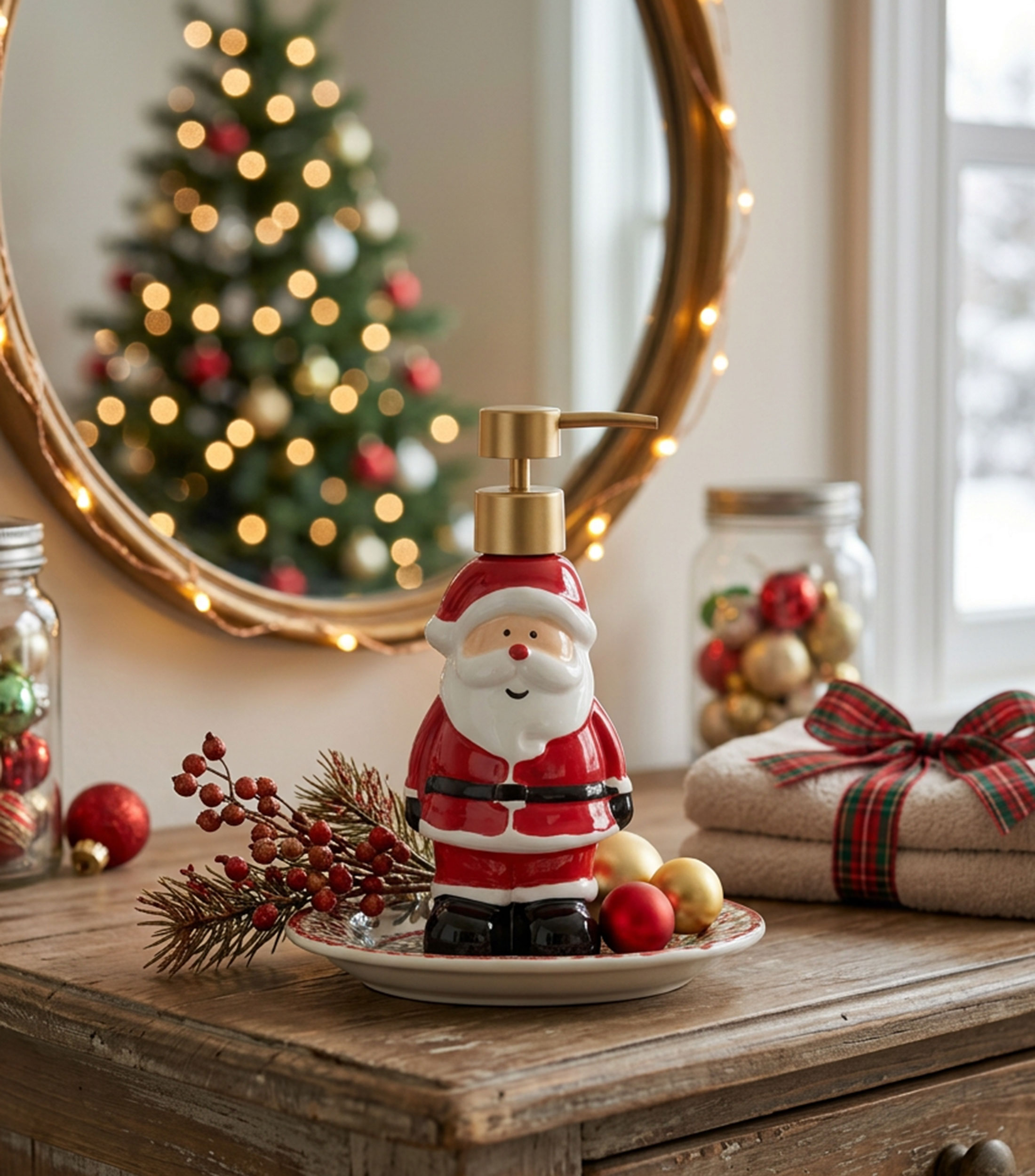 Dispensador de Jabón Santa Claus en Cerámica