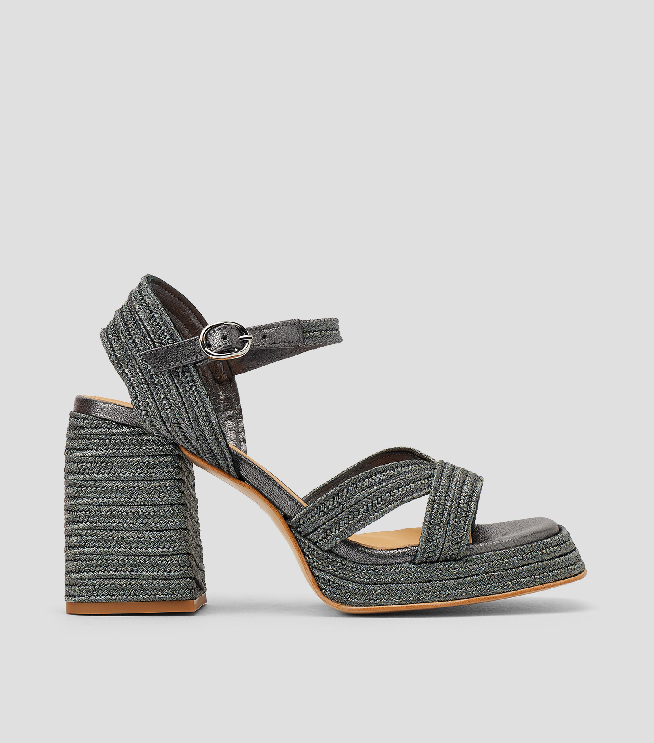 Sandalias tacón alto ancho Mujer