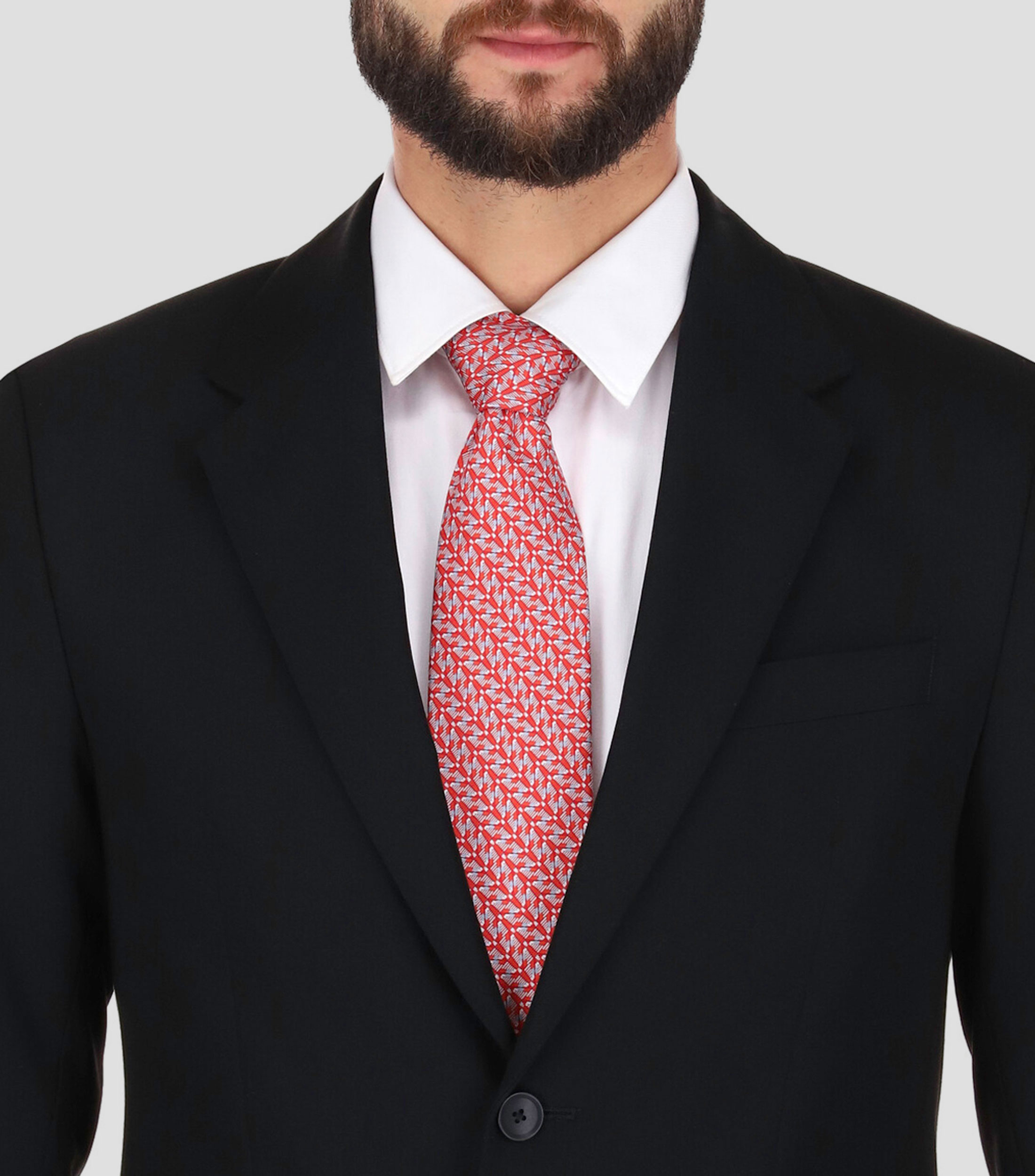 Corbata Ancha en Seda Rojo Pirámide
