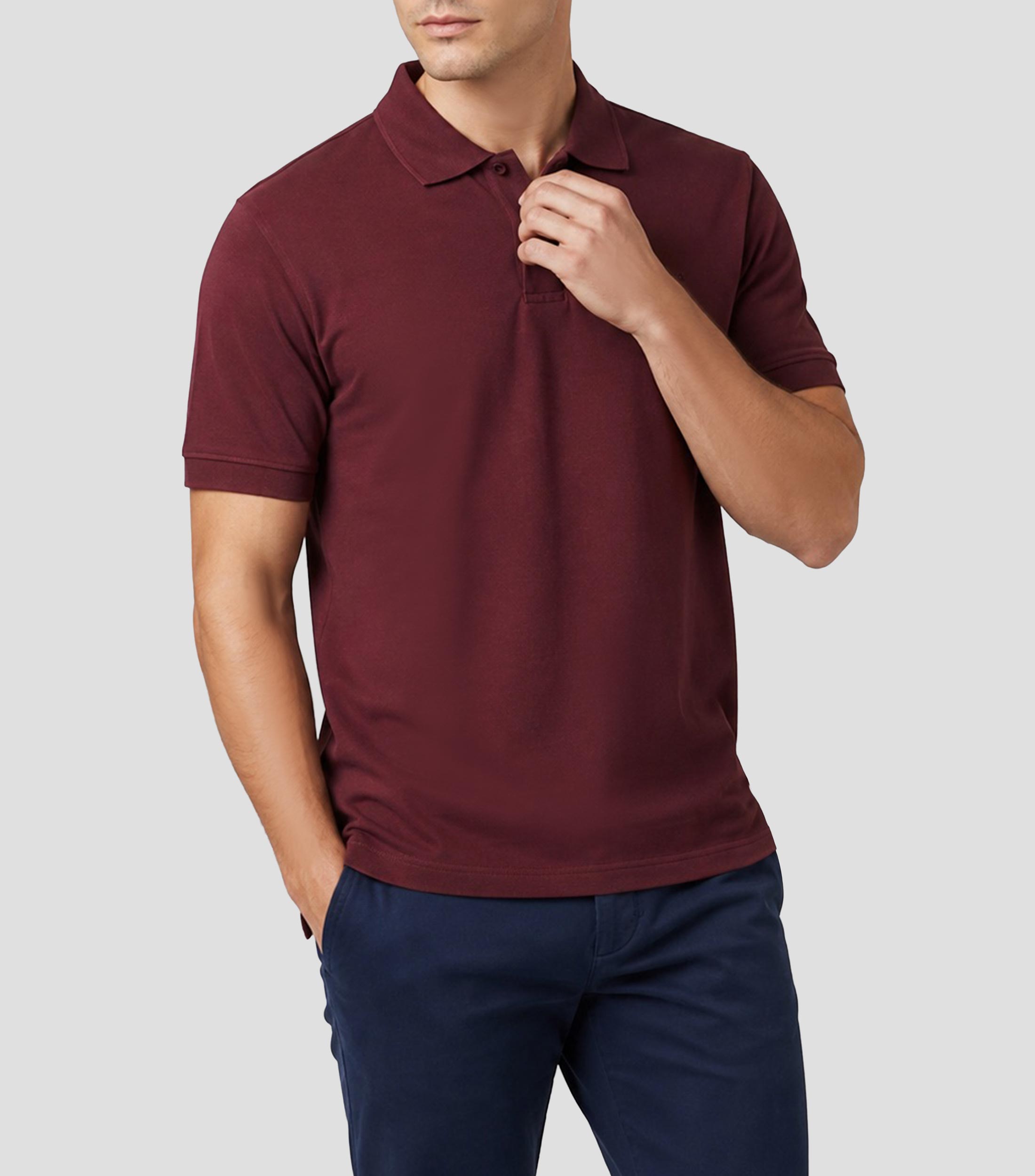 Playera tipo polo manga corta lisa Hombre