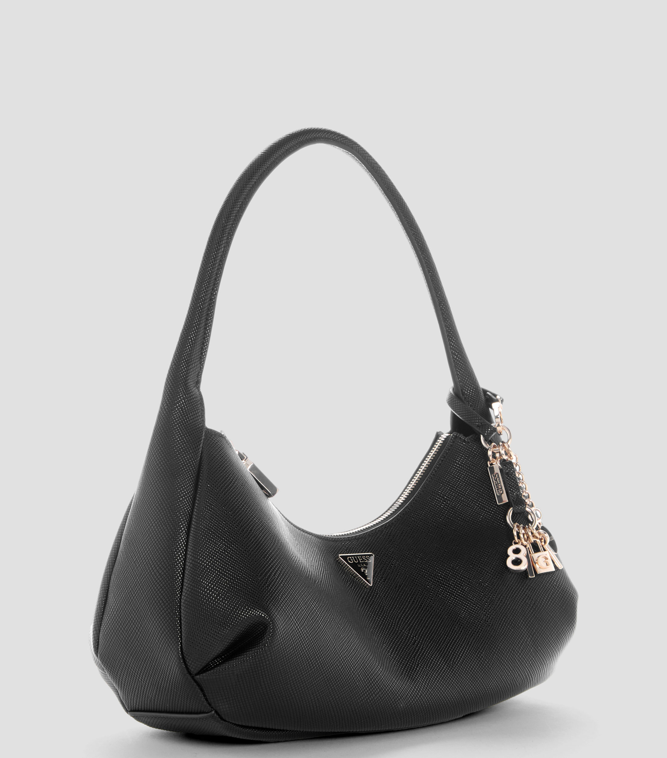 Bolsa hobo lisa con detalle texturizado Mujer