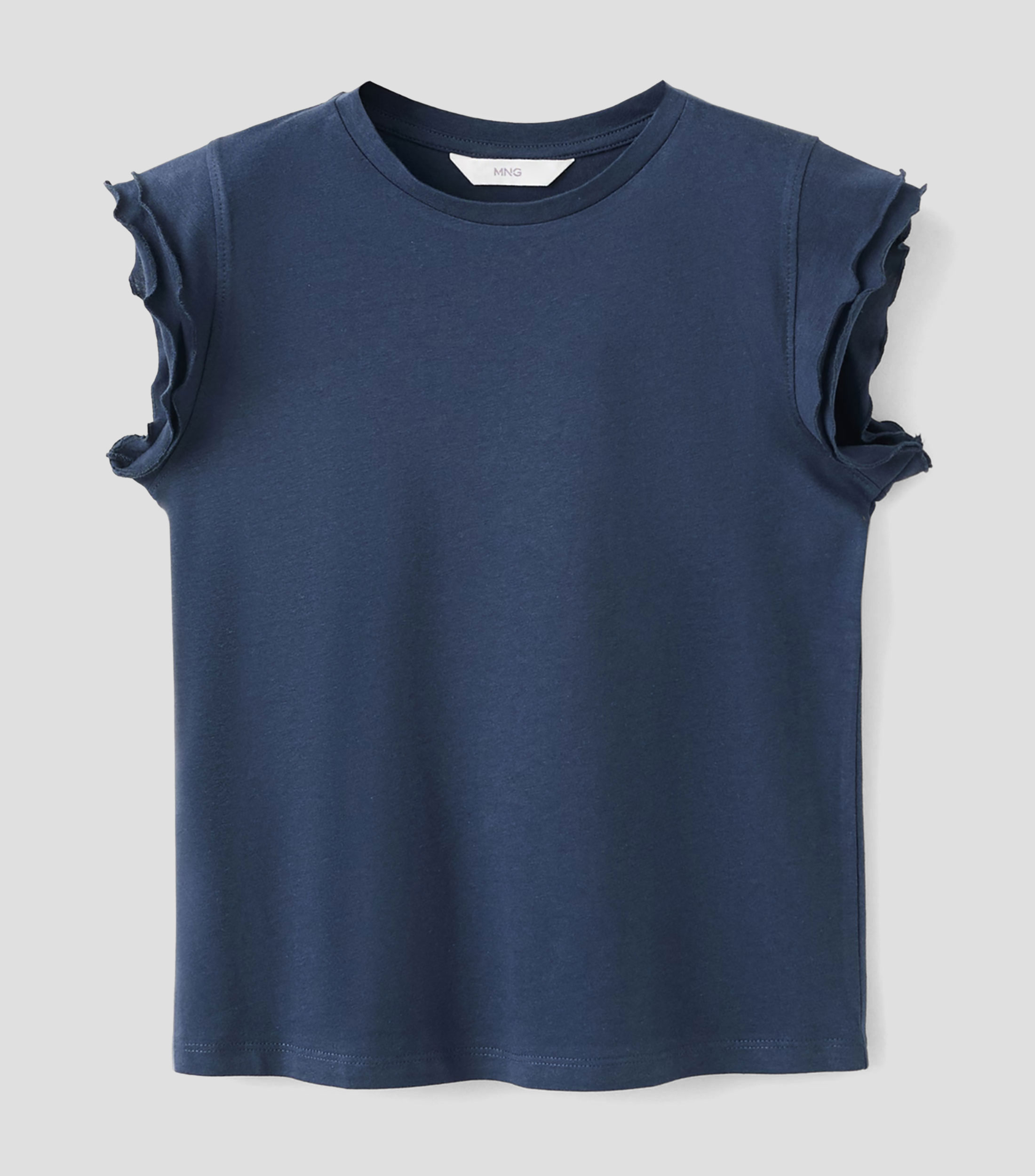 Playera cuello redondo sin mangas lisa Niña