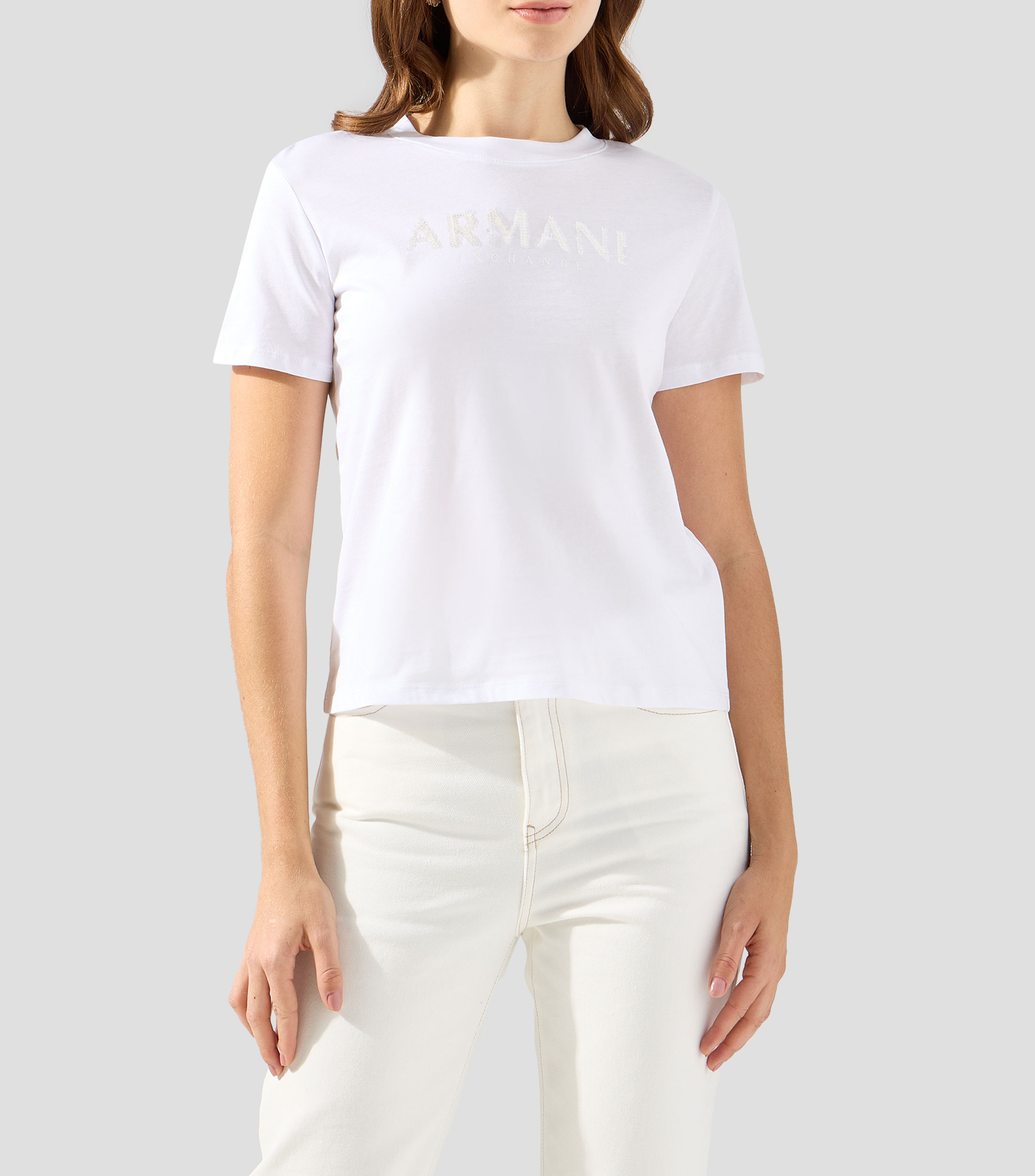 Playera cuello redondo manga corta estampada Mujer