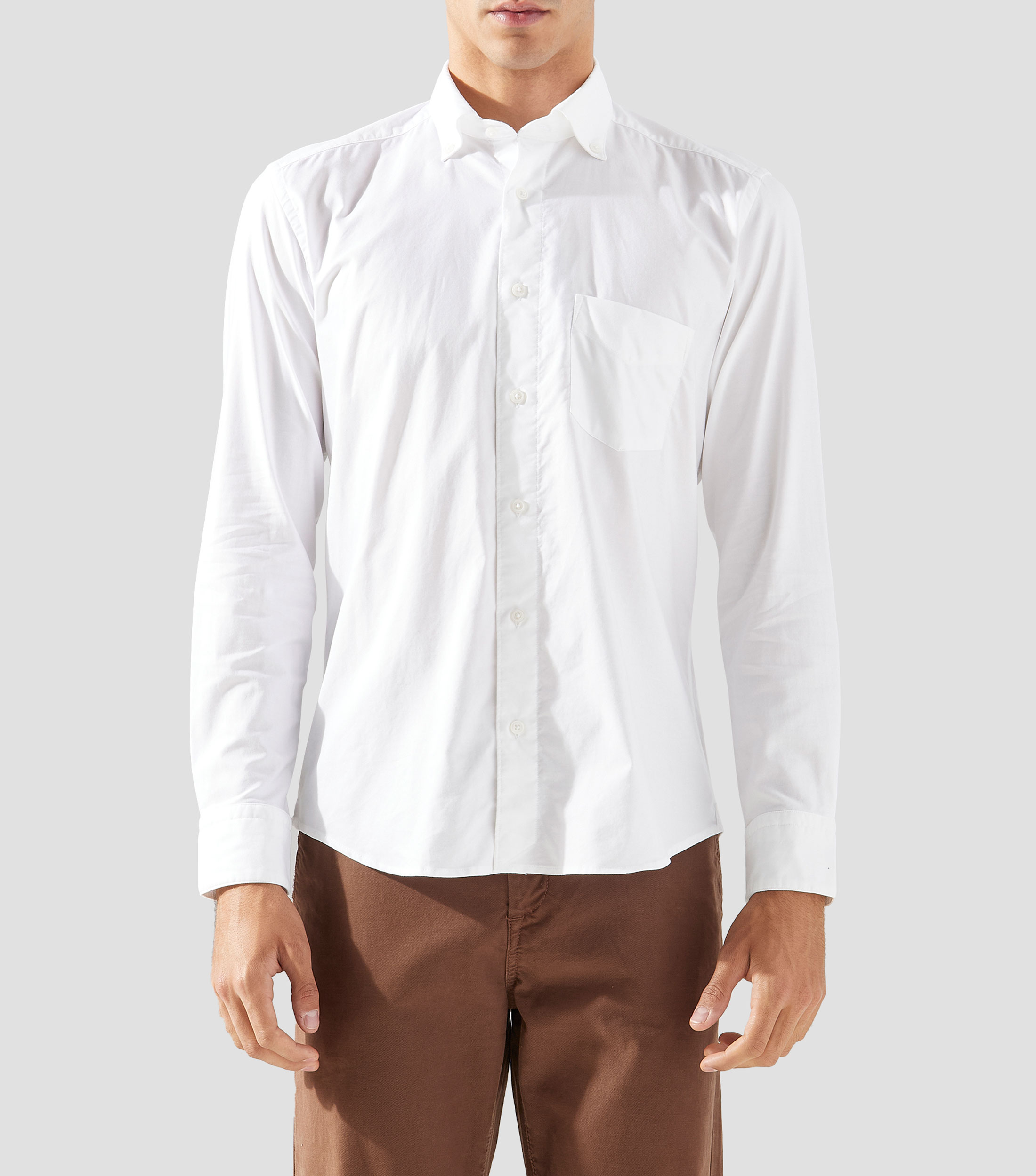 Camisa lisa de manga larga Hombre