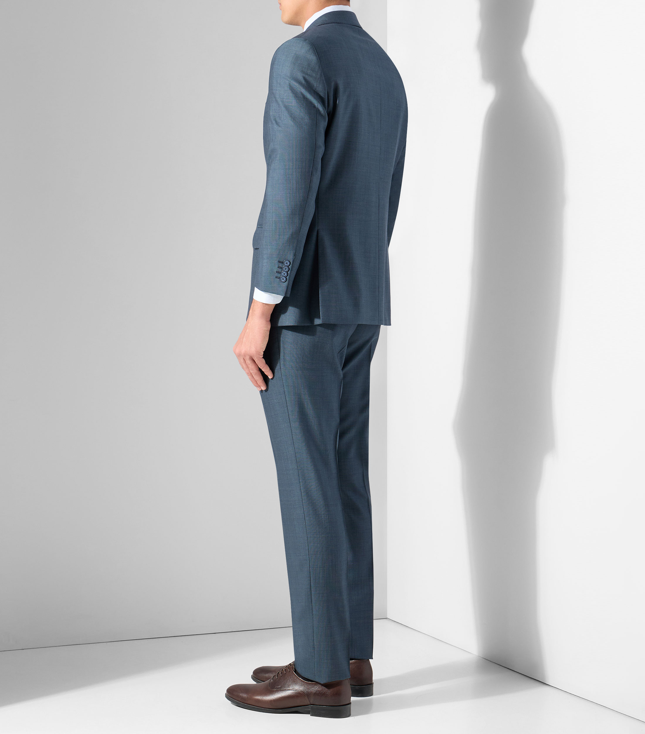 Traje de lana corte regular liso Hombre