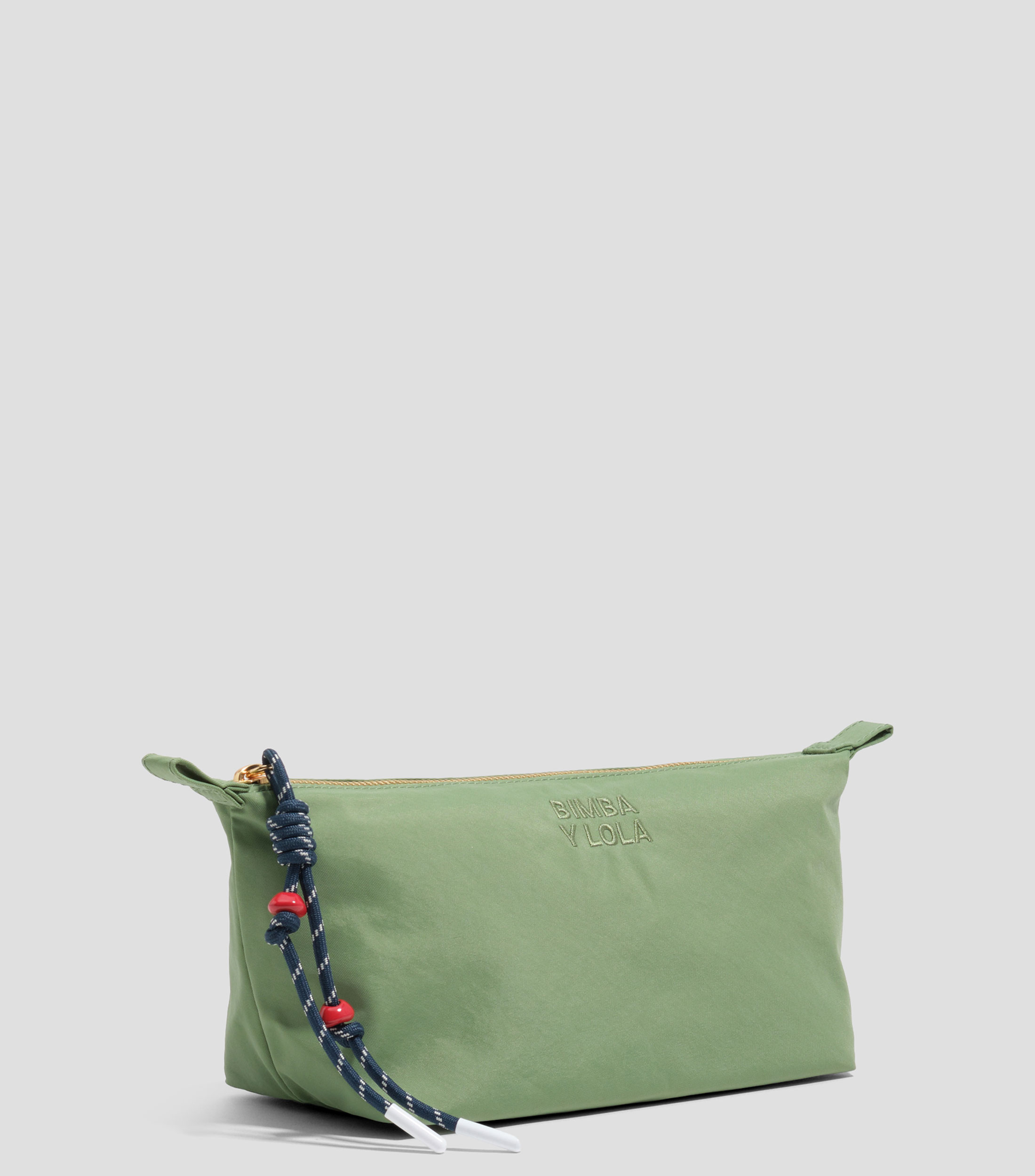 Neceser trapecio nylon verde Mujer