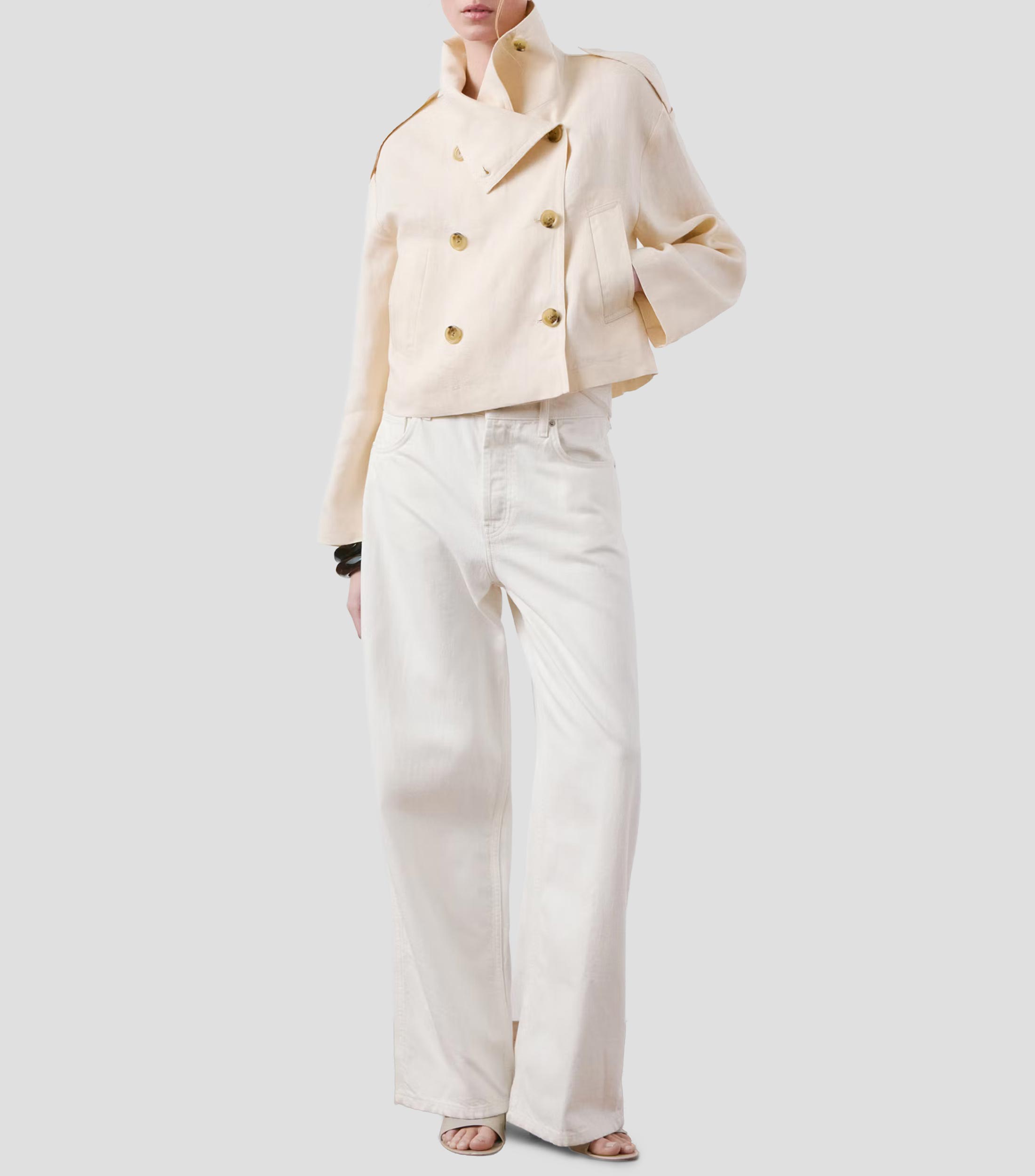 Gabardina con botones Mujer