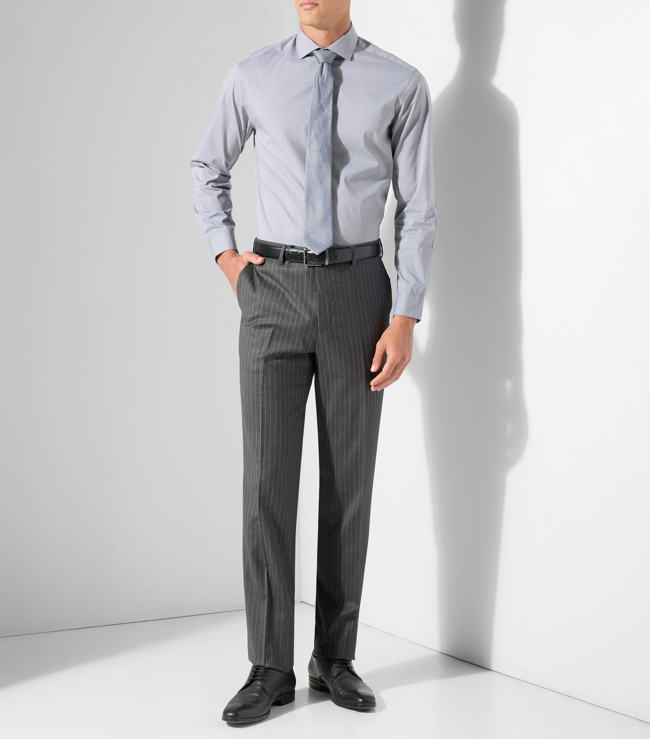 Camisa con microdiseño manga larga Hombre