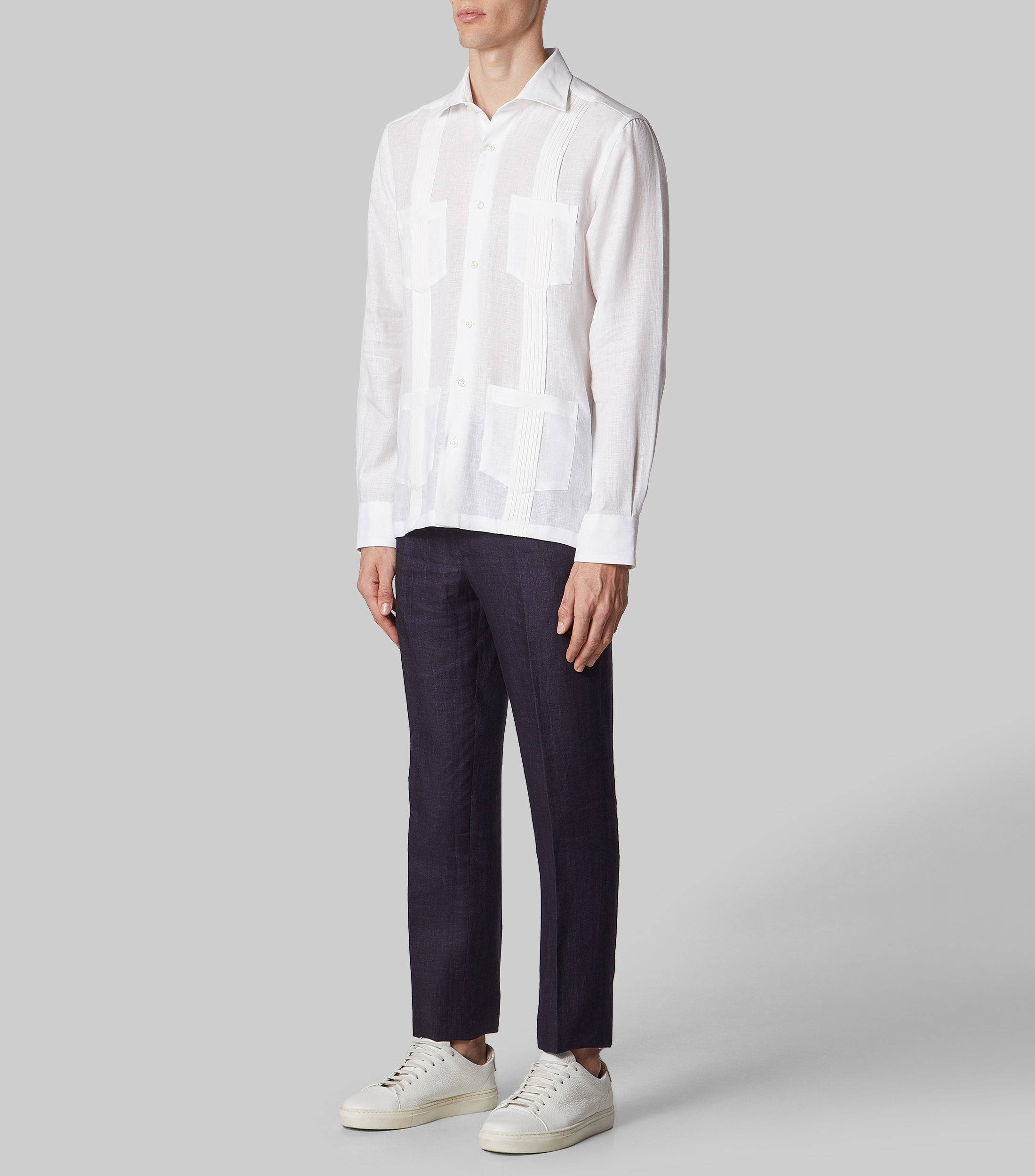 Camisa lisa manga larga Hombre