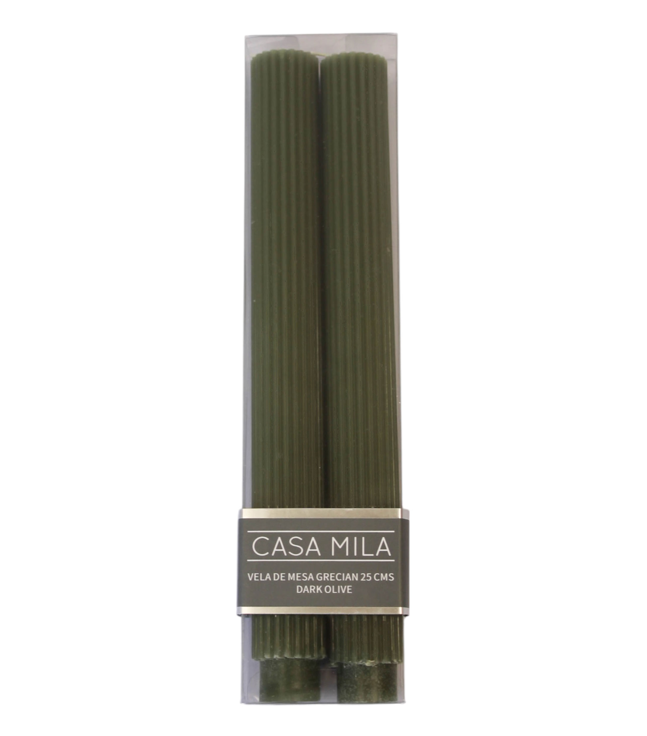 Set 2 velas decorativas Grecian, verde olivo
