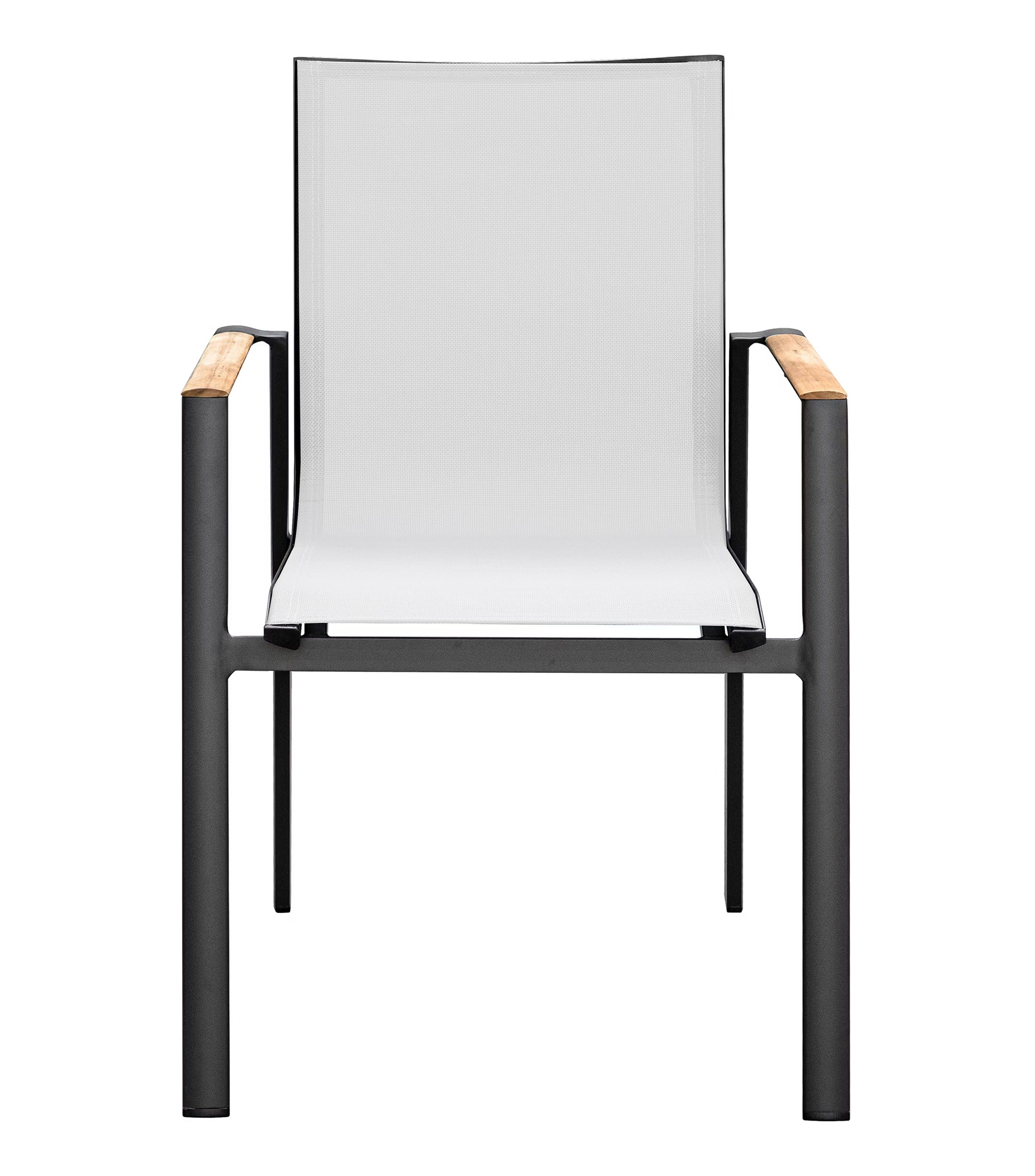 Silla de exterior en aluminio con madera