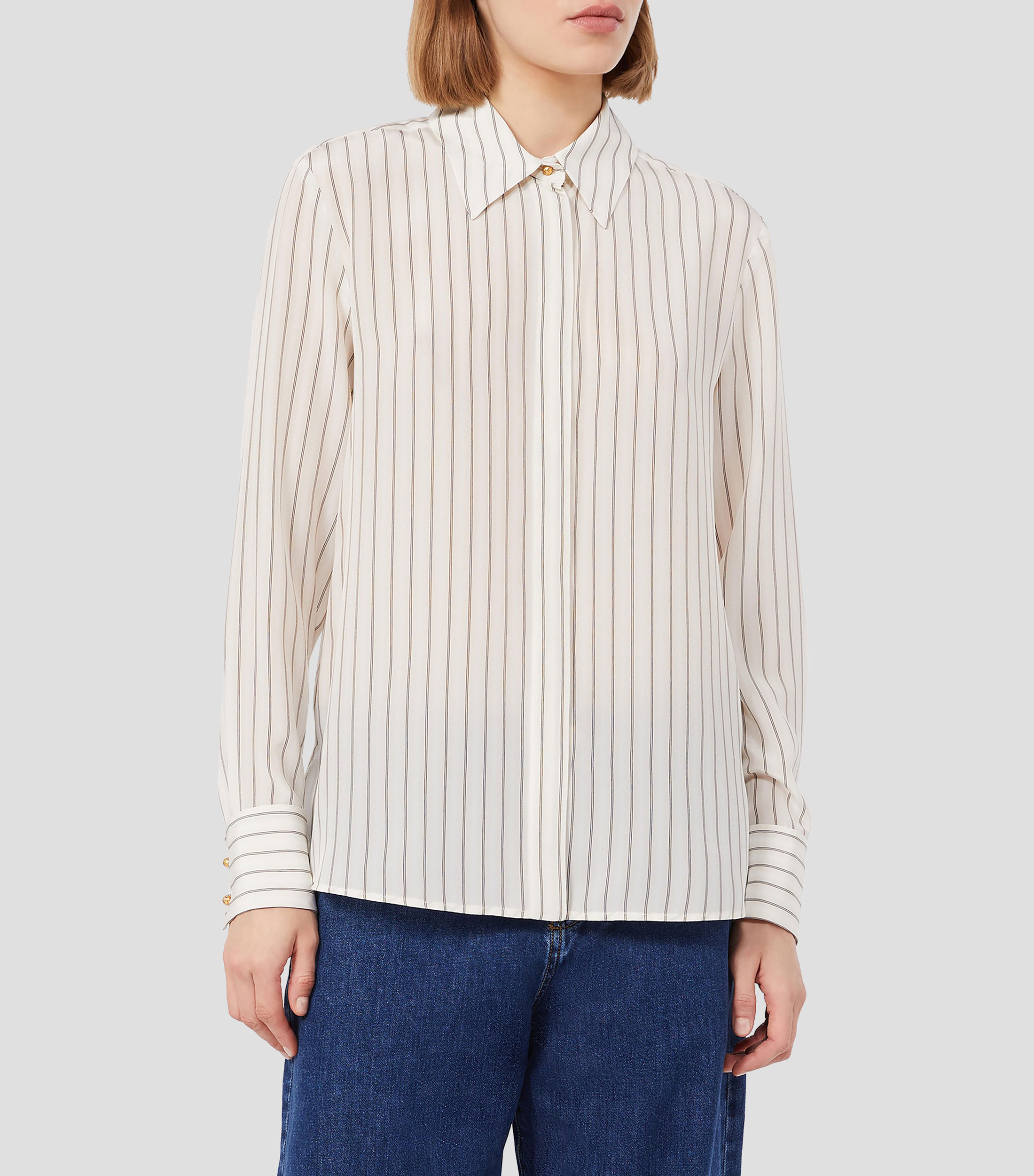 Camisa a rayas manga larga Mujer
