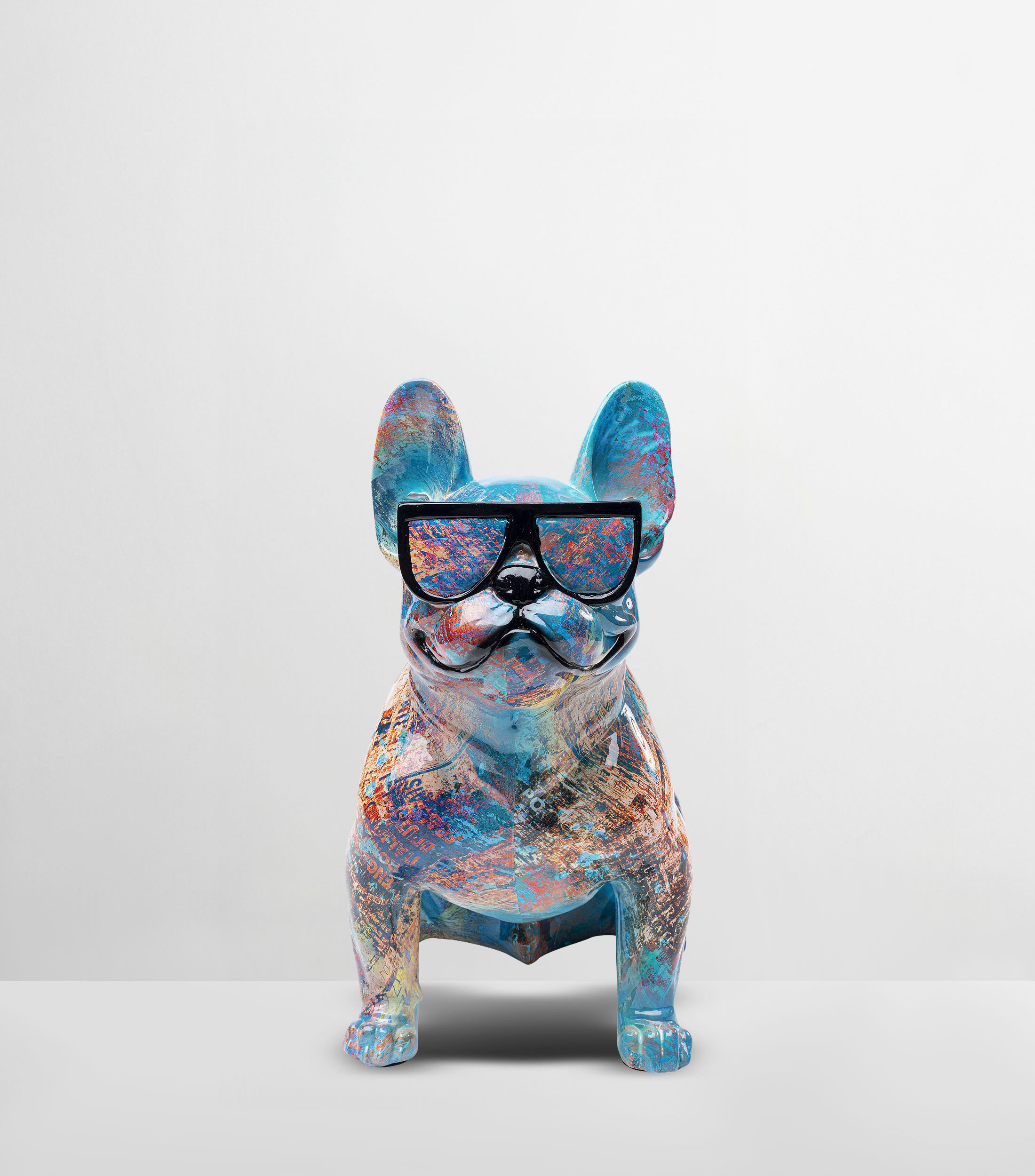 Figura decorativa Dog of Sunglass en poliresina