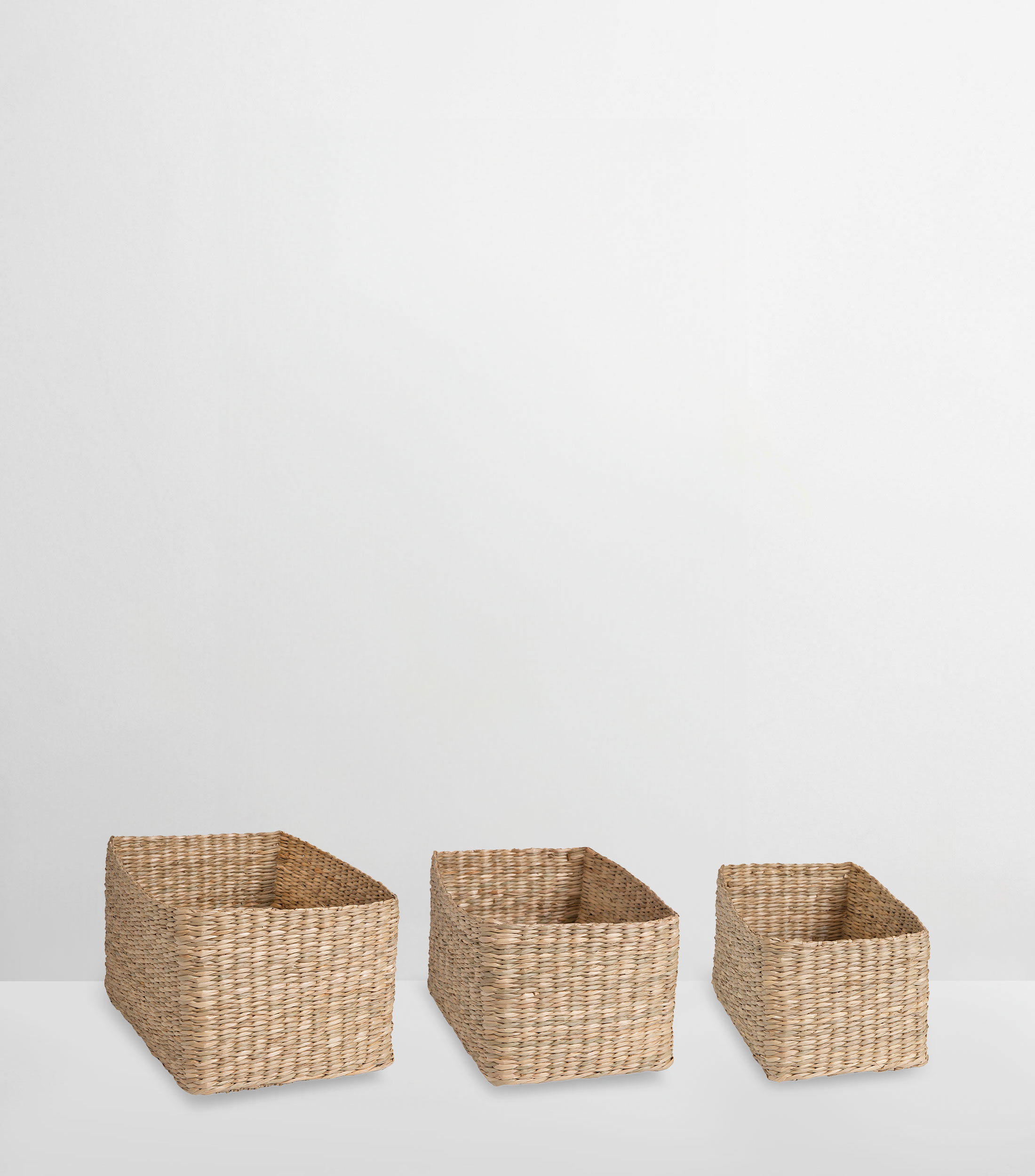 Set 3 cestas para baño en fibra de alga marina
