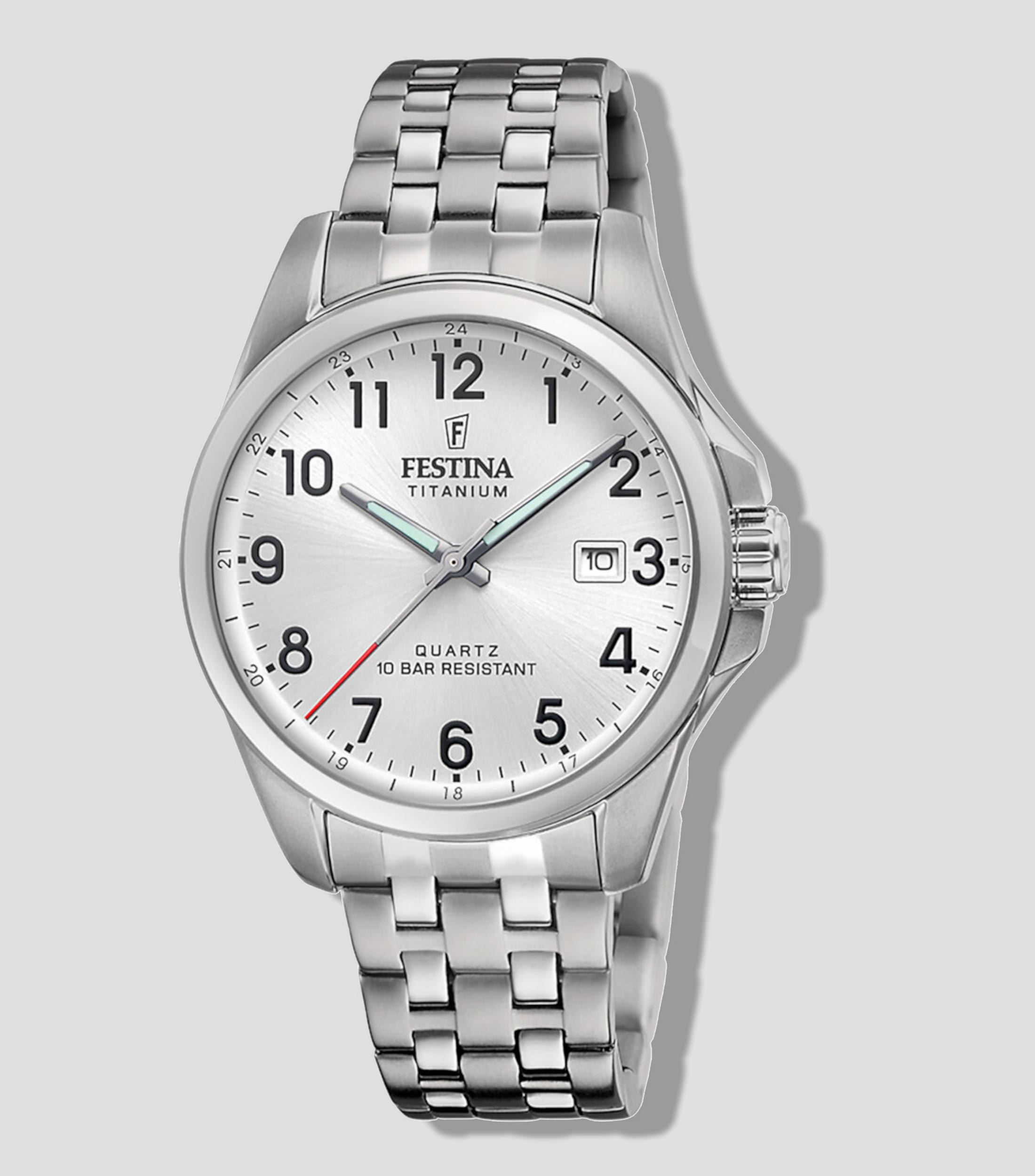 Reloj para Hombre Calendario Titanium De Vestir, Plateado