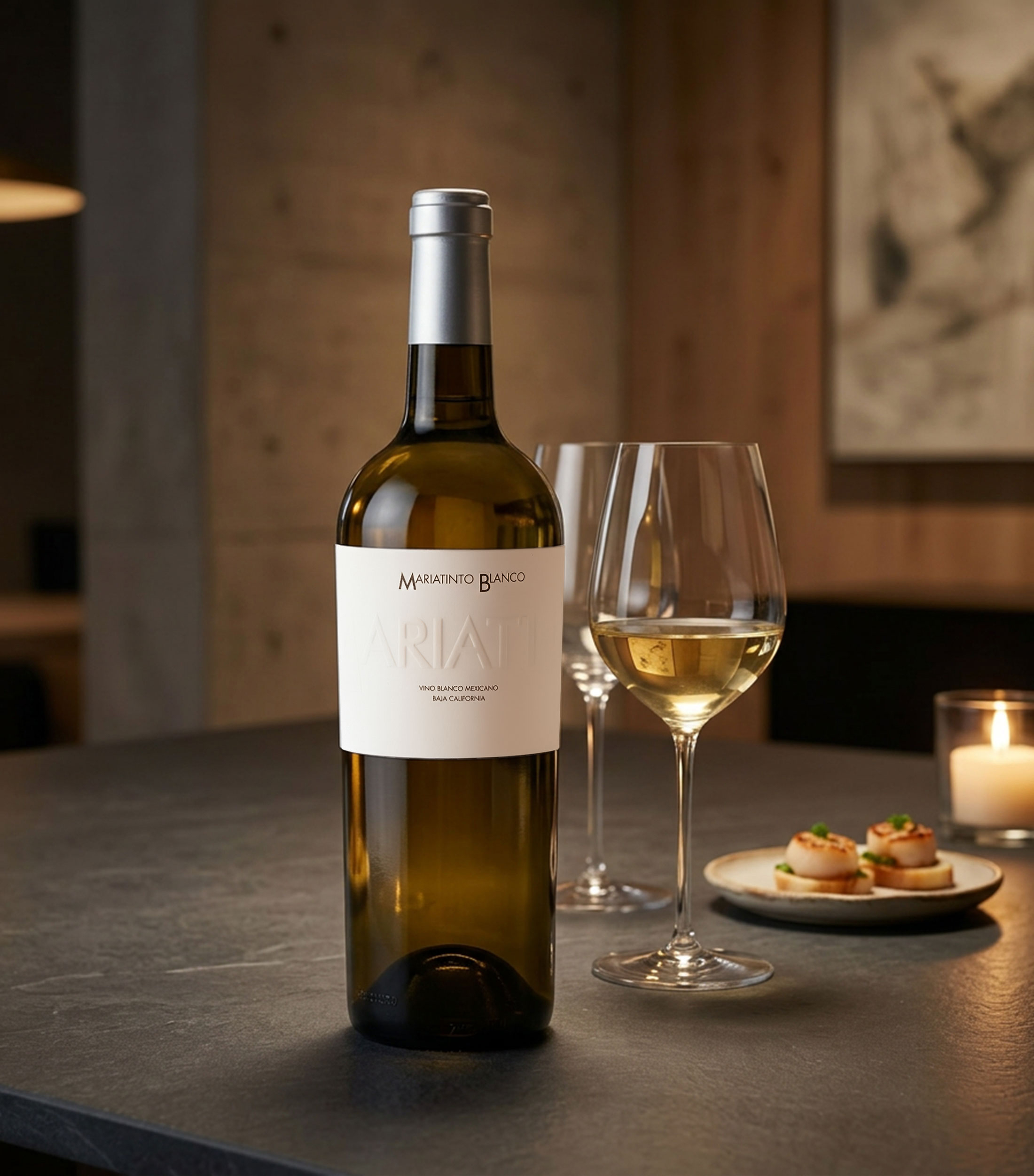 Vino blanco ensamble Mariatinto, México, 750 ml