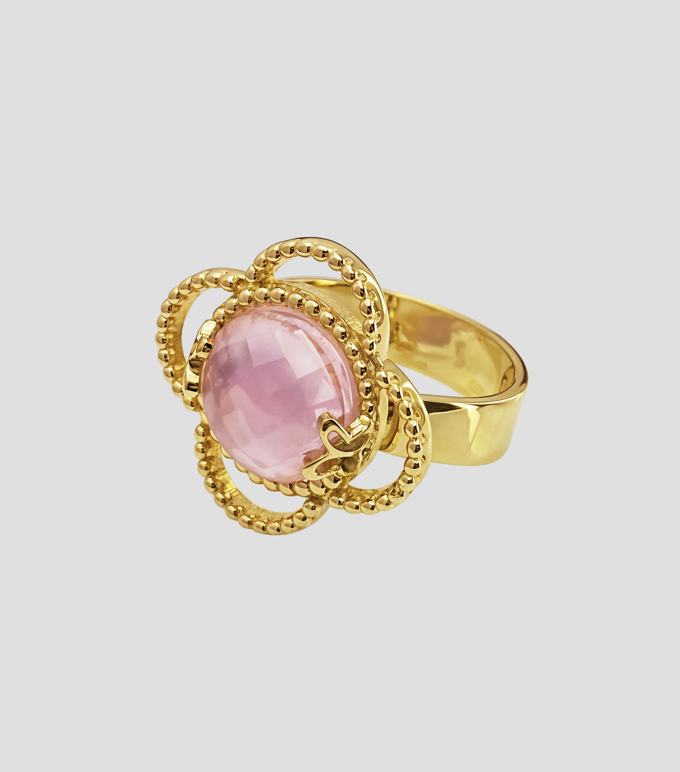 Anillo en plata .925 con cristal rosa Mujer