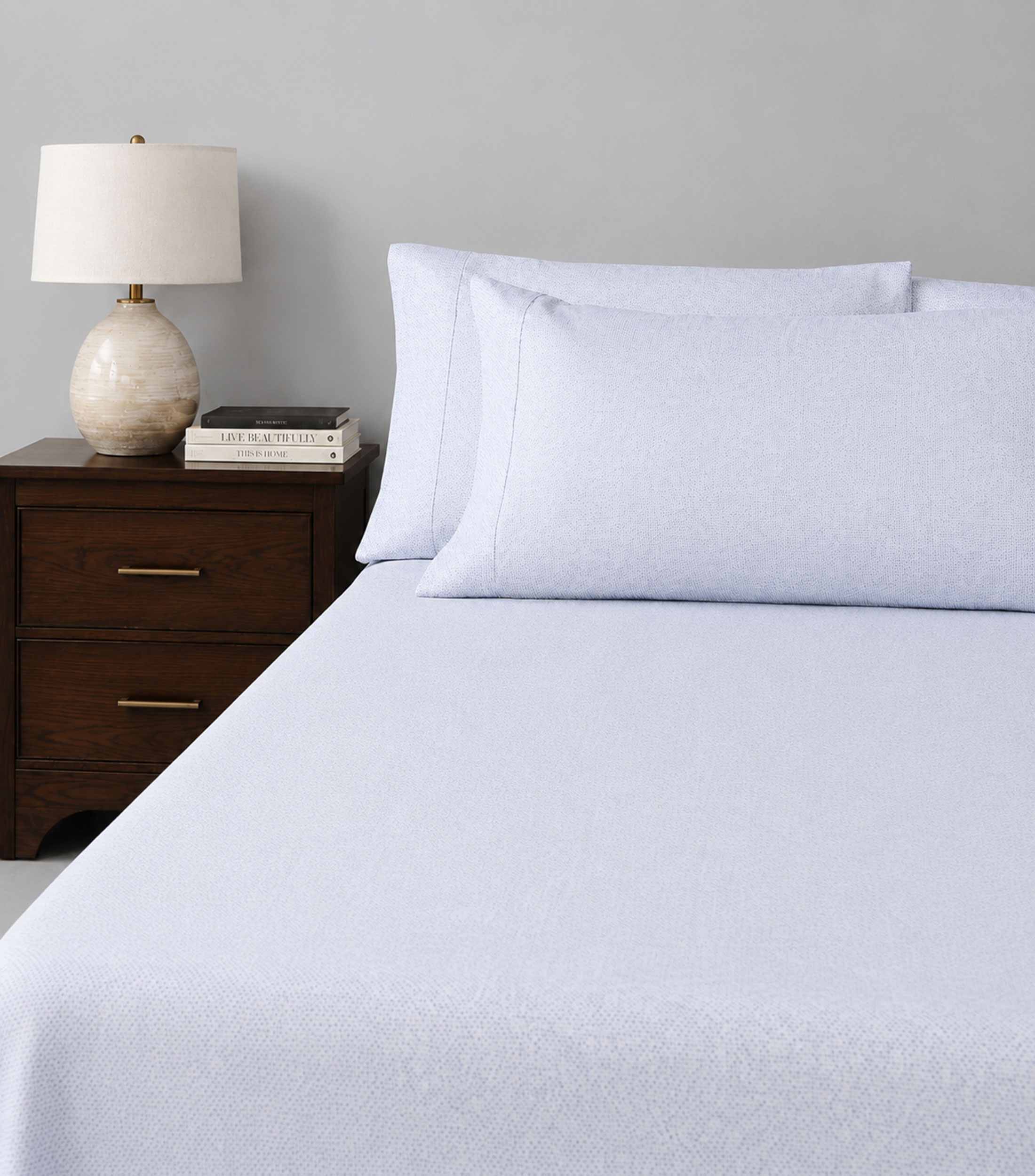 Funda para almohada estándar en algodón Split azul