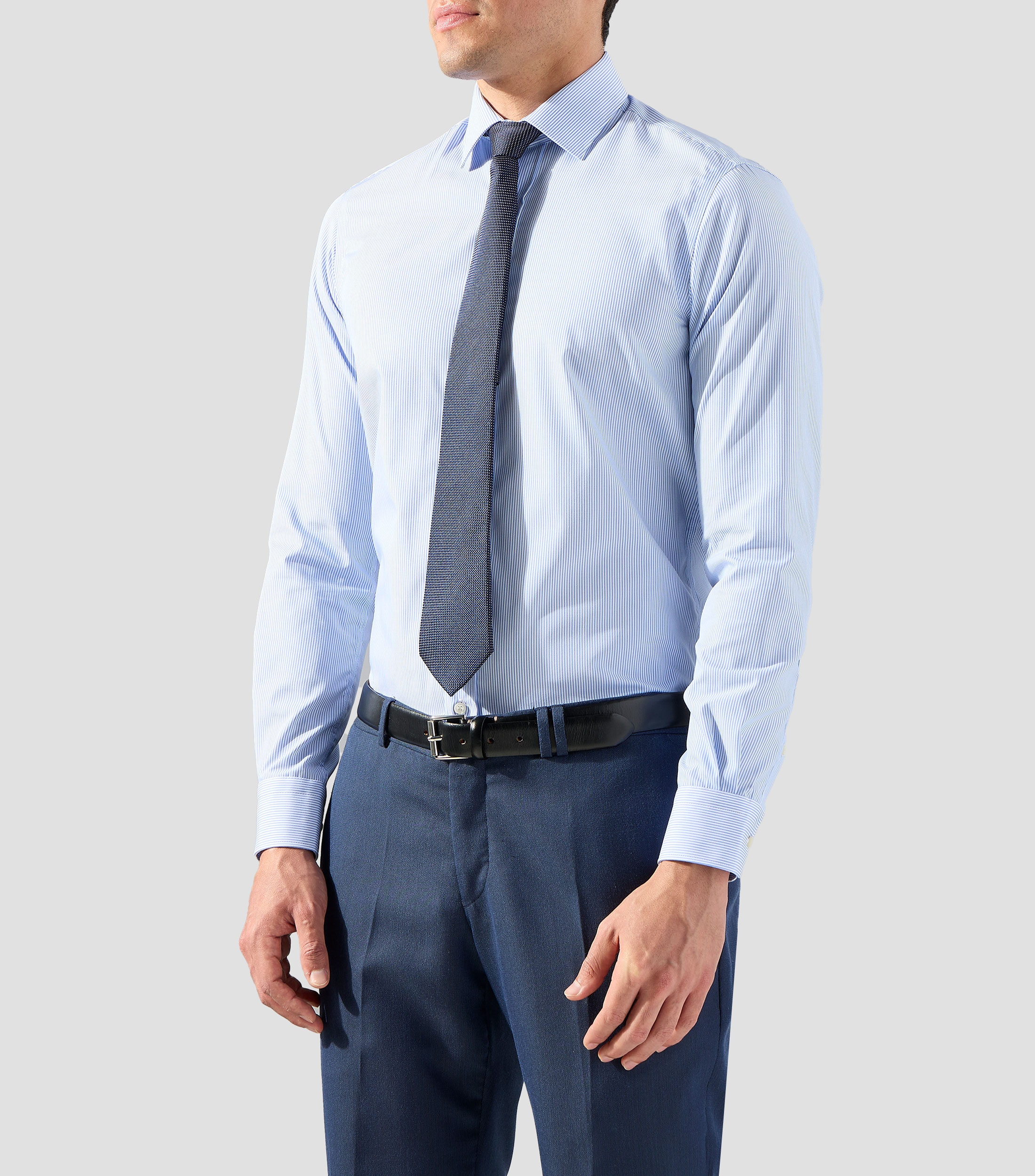Camisa de vestir con rayas manga larga Hombre