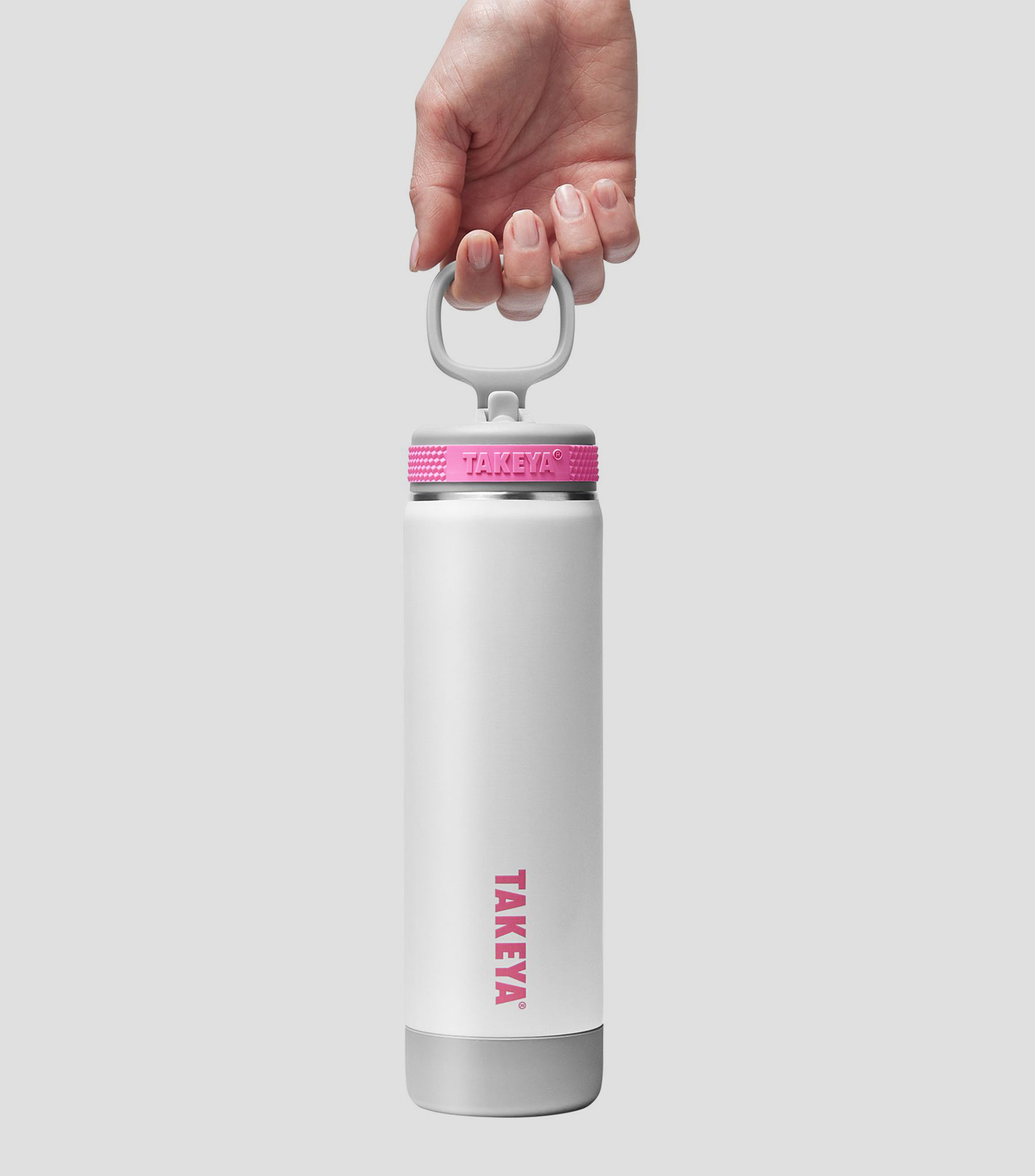 Botella con Popote Soft Touch, 650 ml Blanco