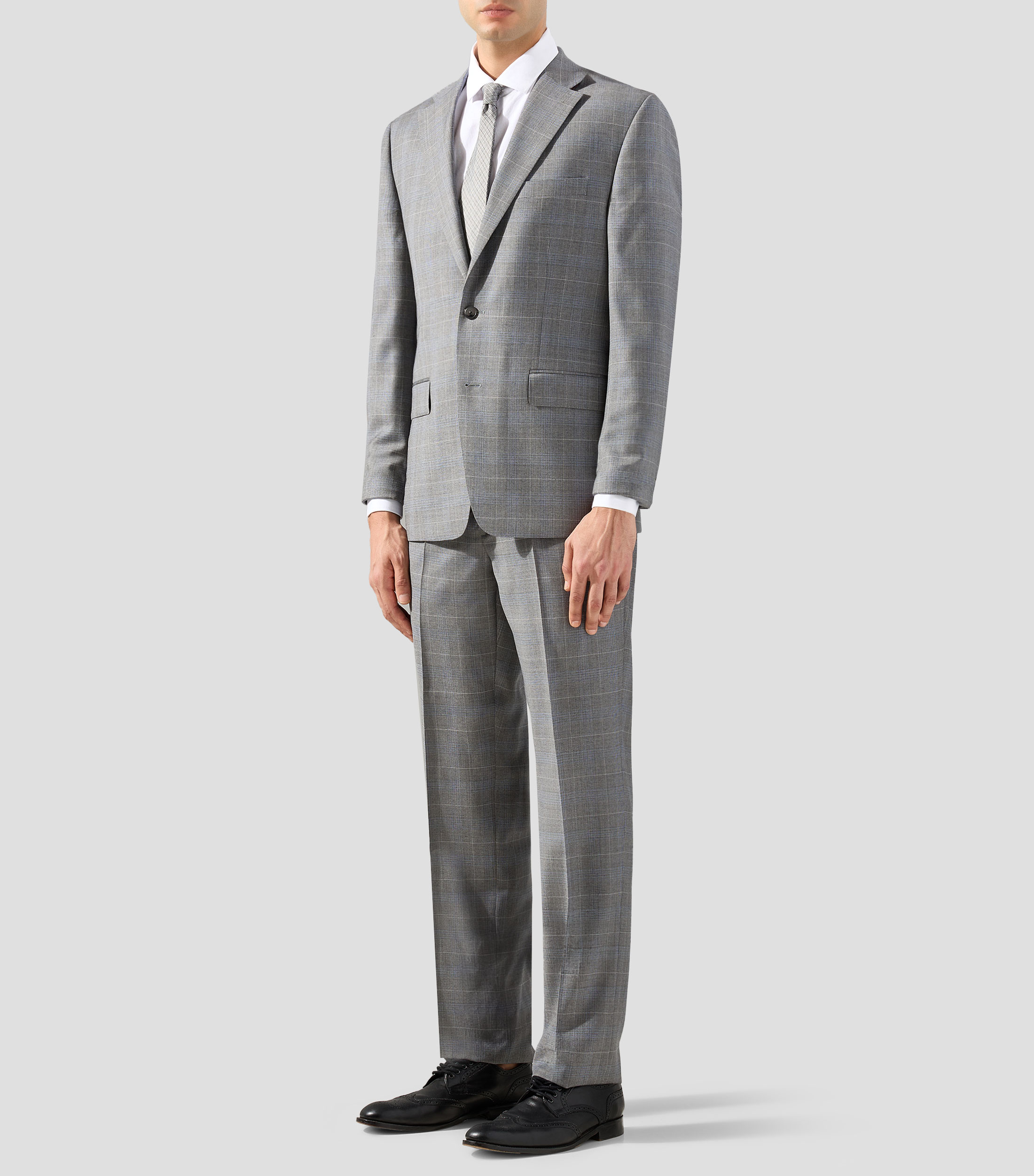 Traje de lana corte regular cuadros Hombre