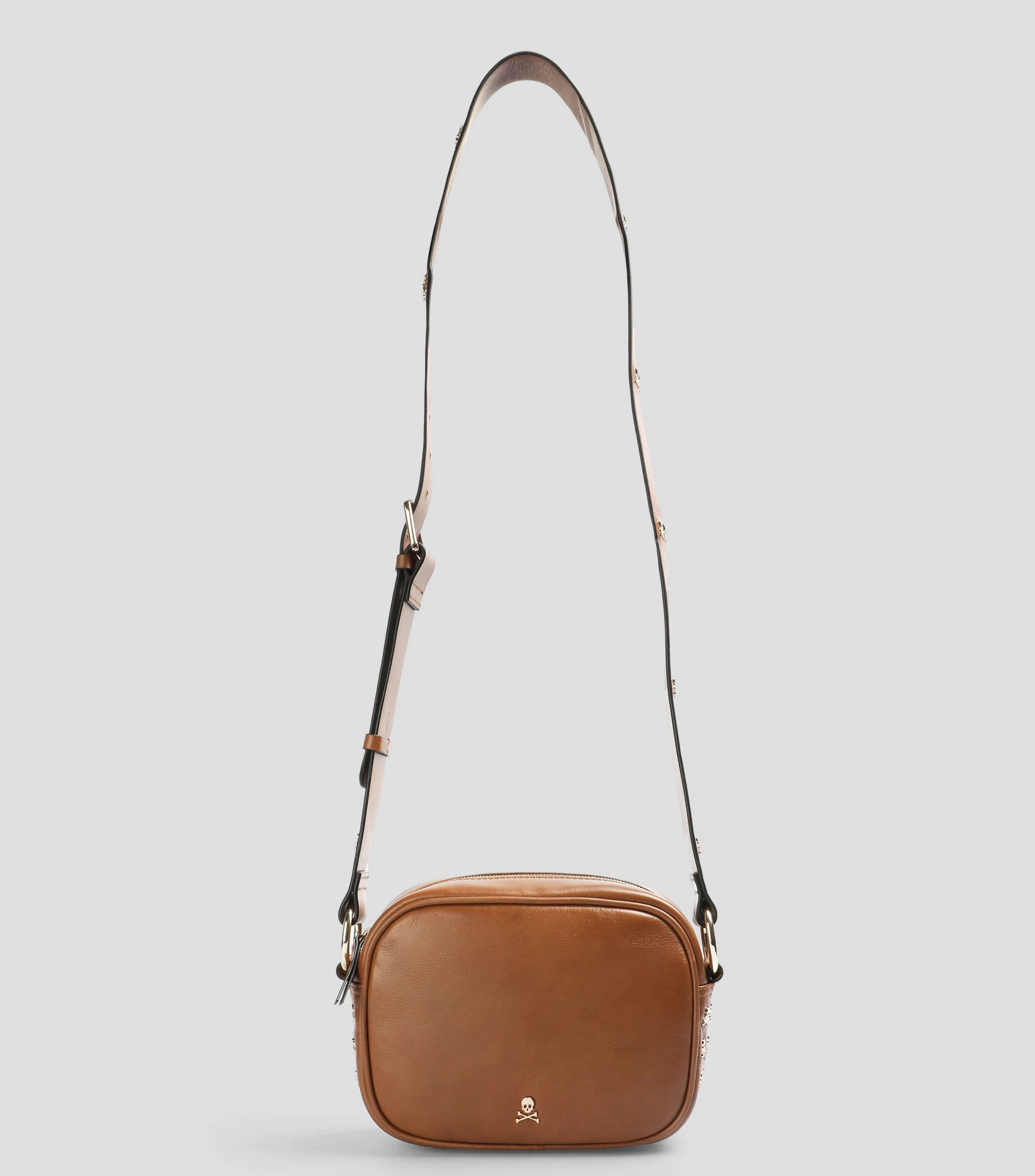 Bolsa crossbody en piel lisa Mujer