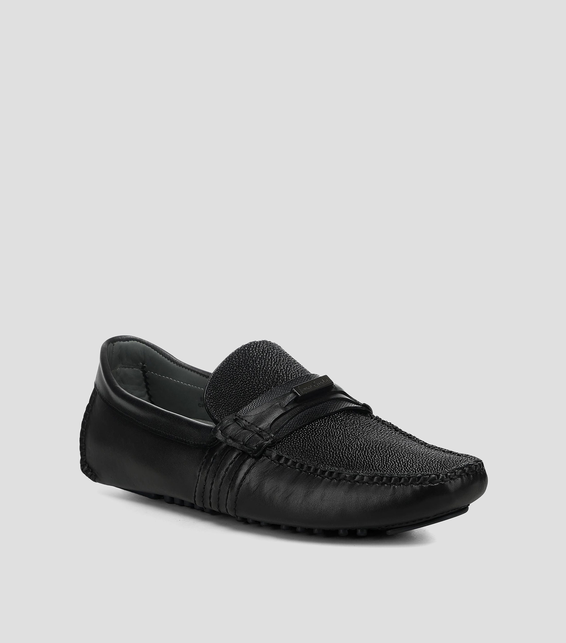 Mocasines en piel genuina de mantarraya lisos Hombre
