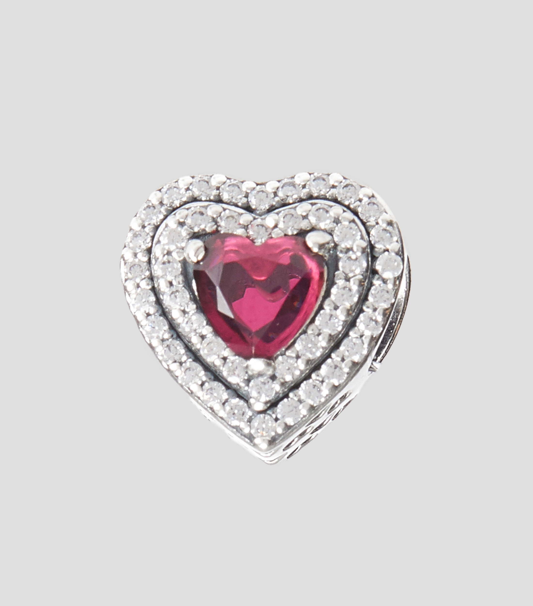 Charm Corazón en Plata con Zirconia Cúbica Mujer